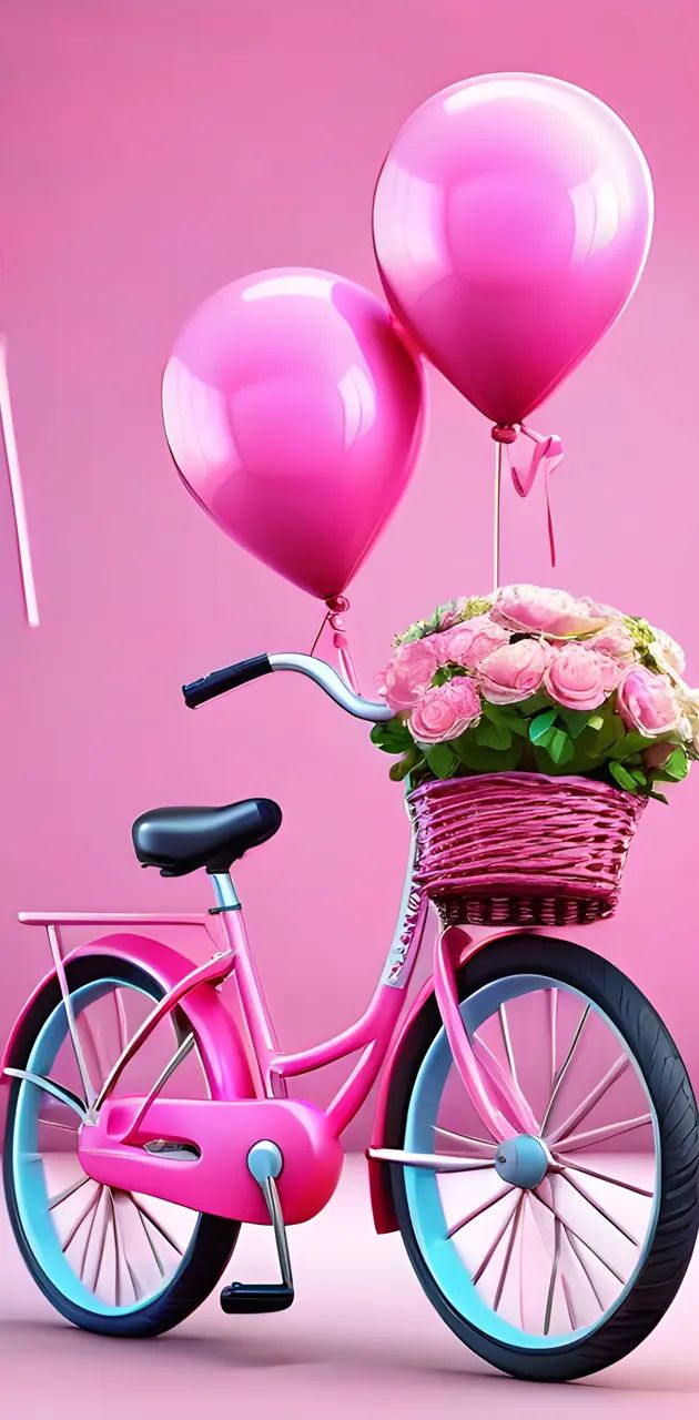 pink bicycle wallpaper