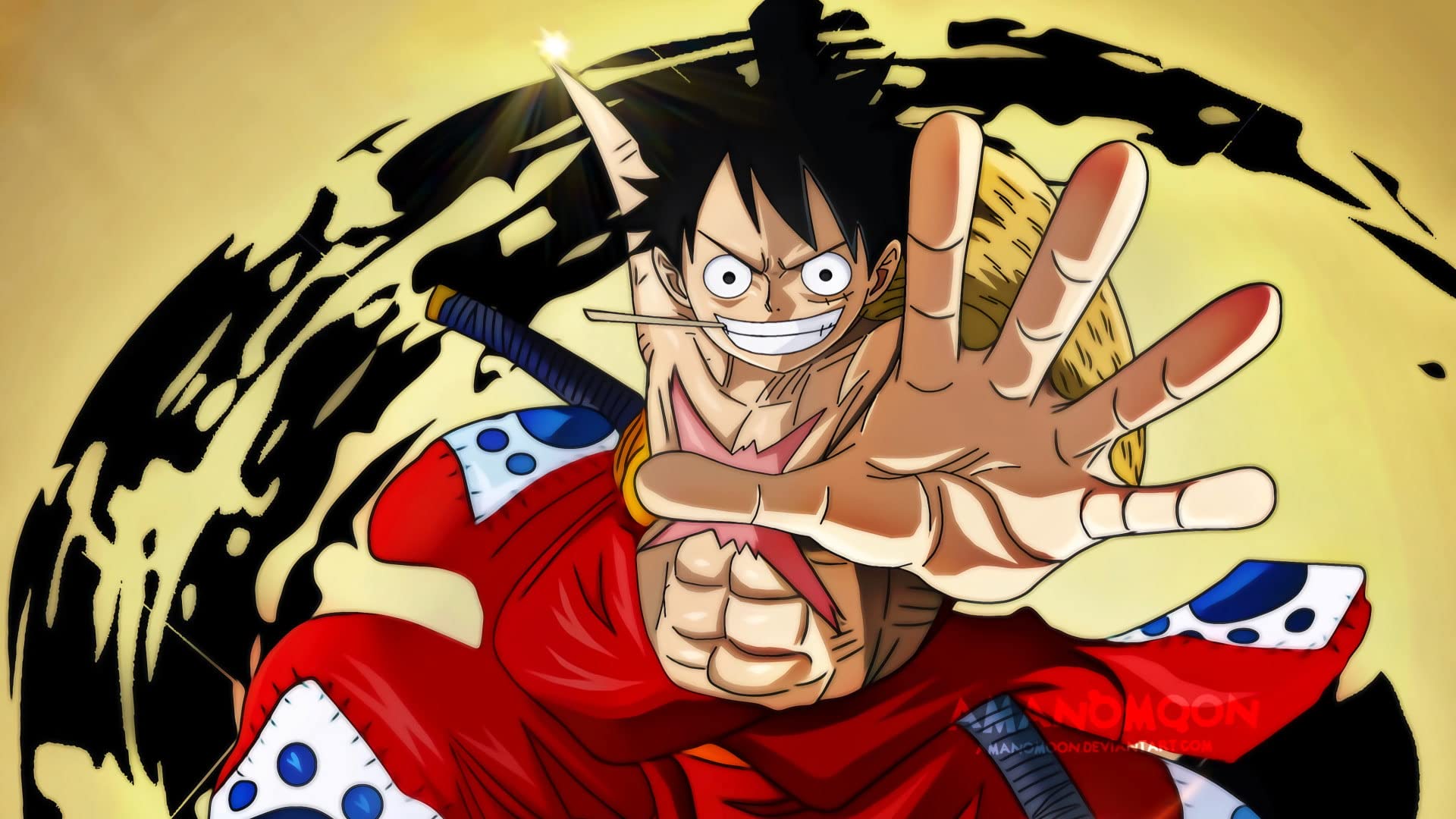 One Piece Monkey D.Luffy Self Adhesive Laminated Poster. one piece Wallpaper. Sticker For Gaming Room% Eco Friendly, Amazon.in: Home & Kitchen