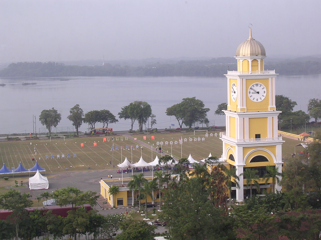 Johor Bahru Tower. Singapore is on the other side o