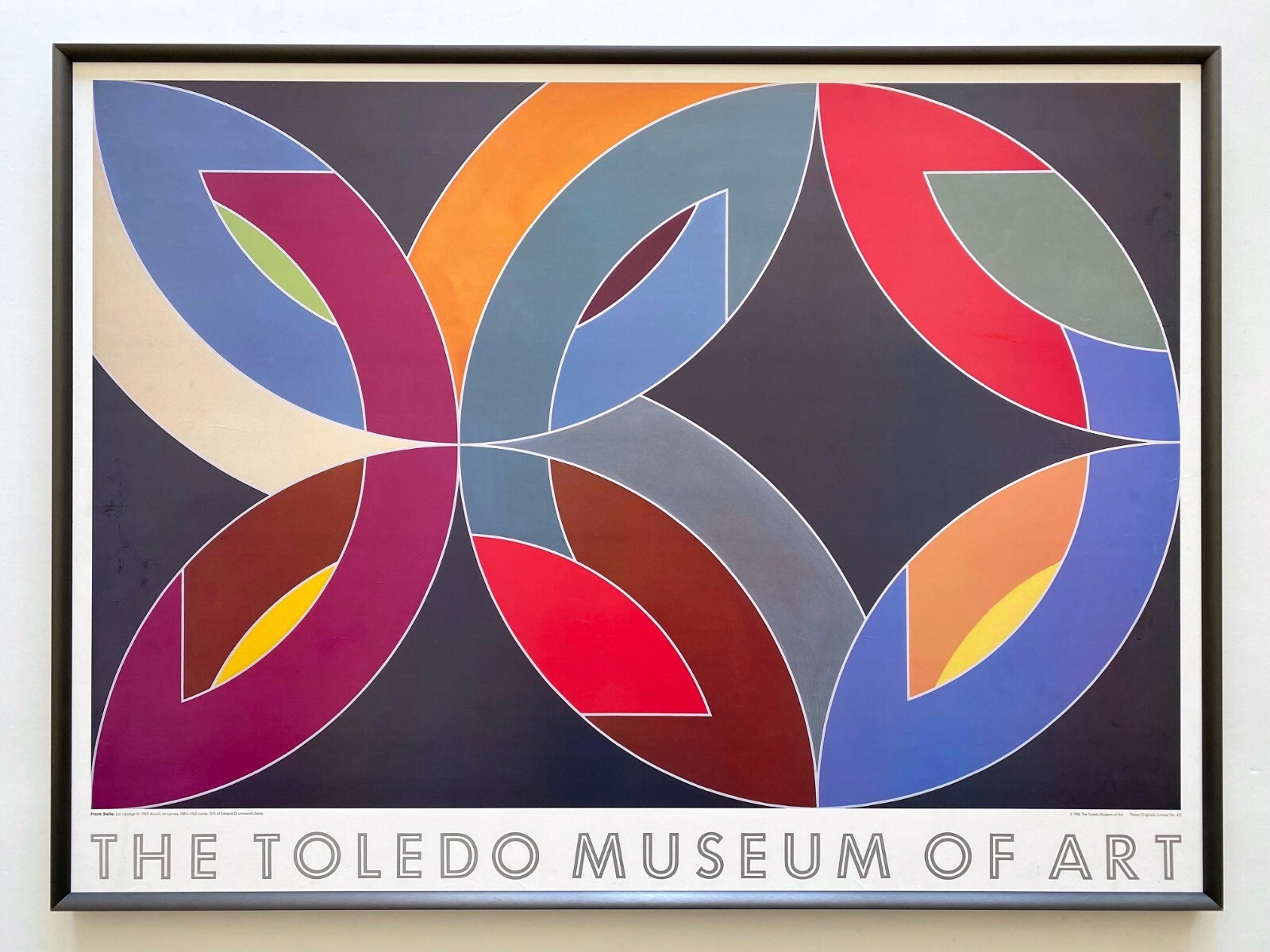 FRANK STELLA RARE 1986 LITHO PRINT FRAMED MODERNIST POSTER LAC LARONGE IV 1969