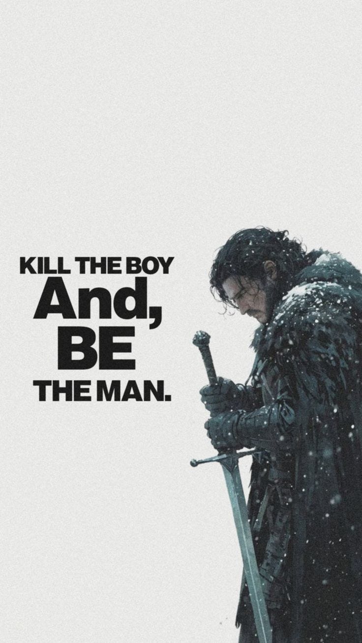 Kill the Boy and Let the Man Be Born. by James 99. Nov, 2025