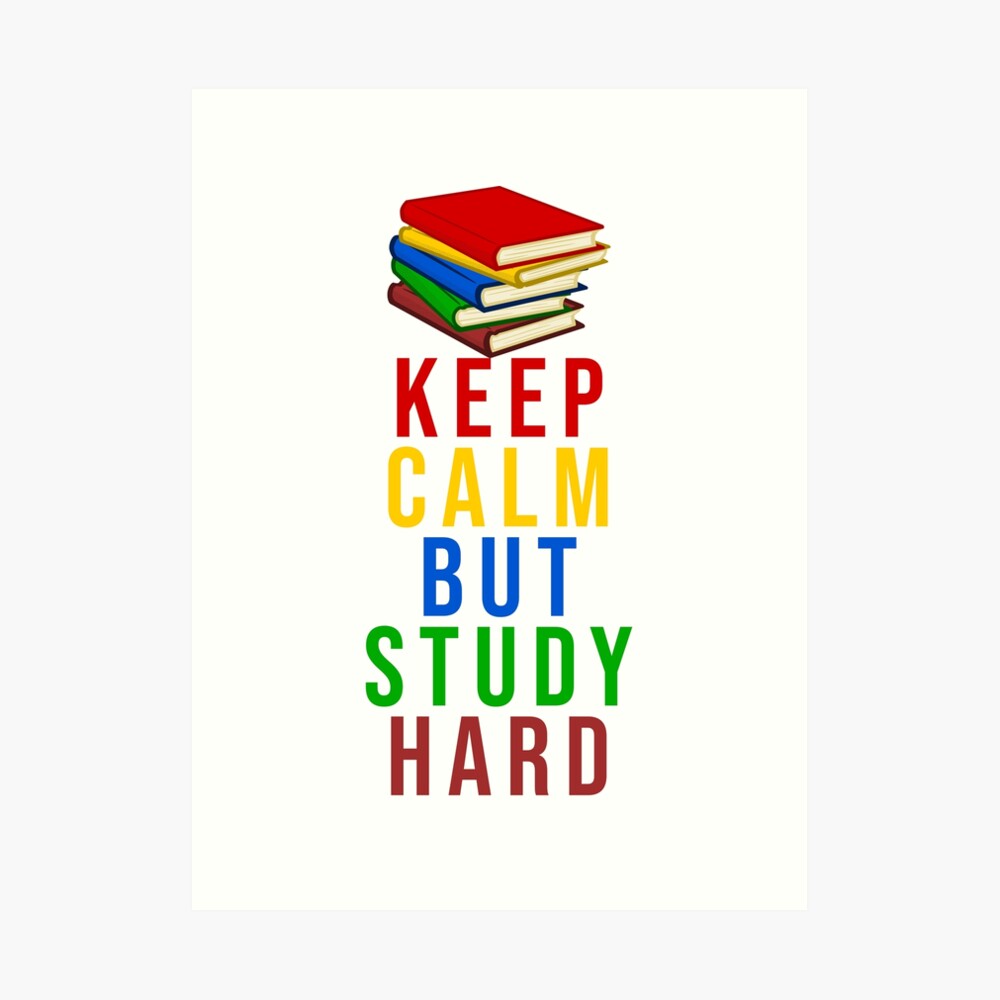 Keep calm but study hard Greeting Card