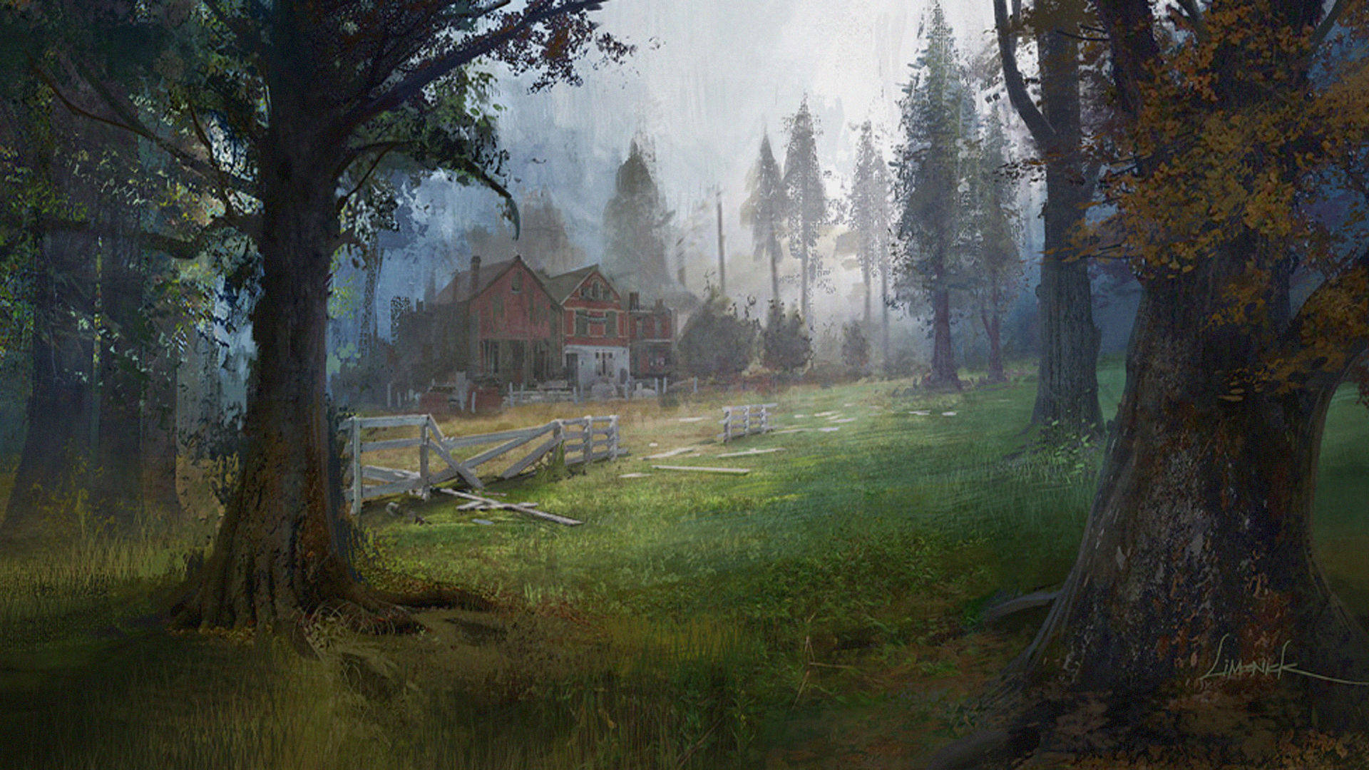 Wallpaper forest, trees, home, art, The Last of Us for mobile and desktop, section игры, resolution 1920x1080