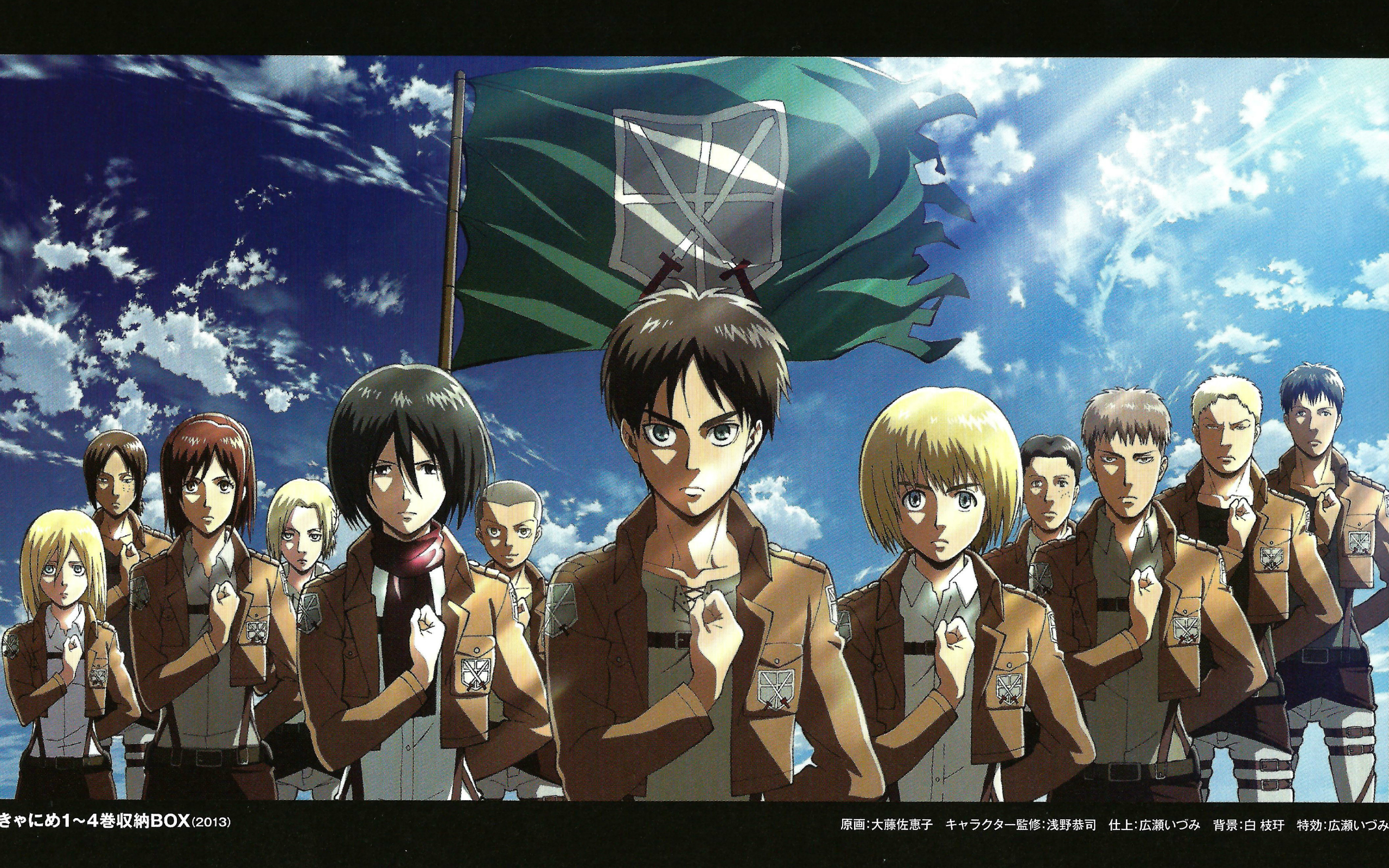 Wallpaper the sky, flag, emblem, art, military uniform, Shingeki no Kyojin, The Invasion Of The Titans, Annie Leonhart for mobile and desktop, section прочее, resolution 2560x1601