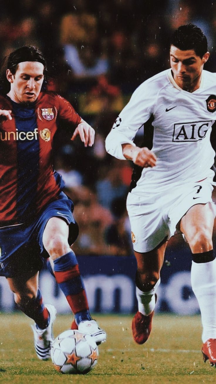 Messi and Cristiano Ronaldo Barcelona Manchester United