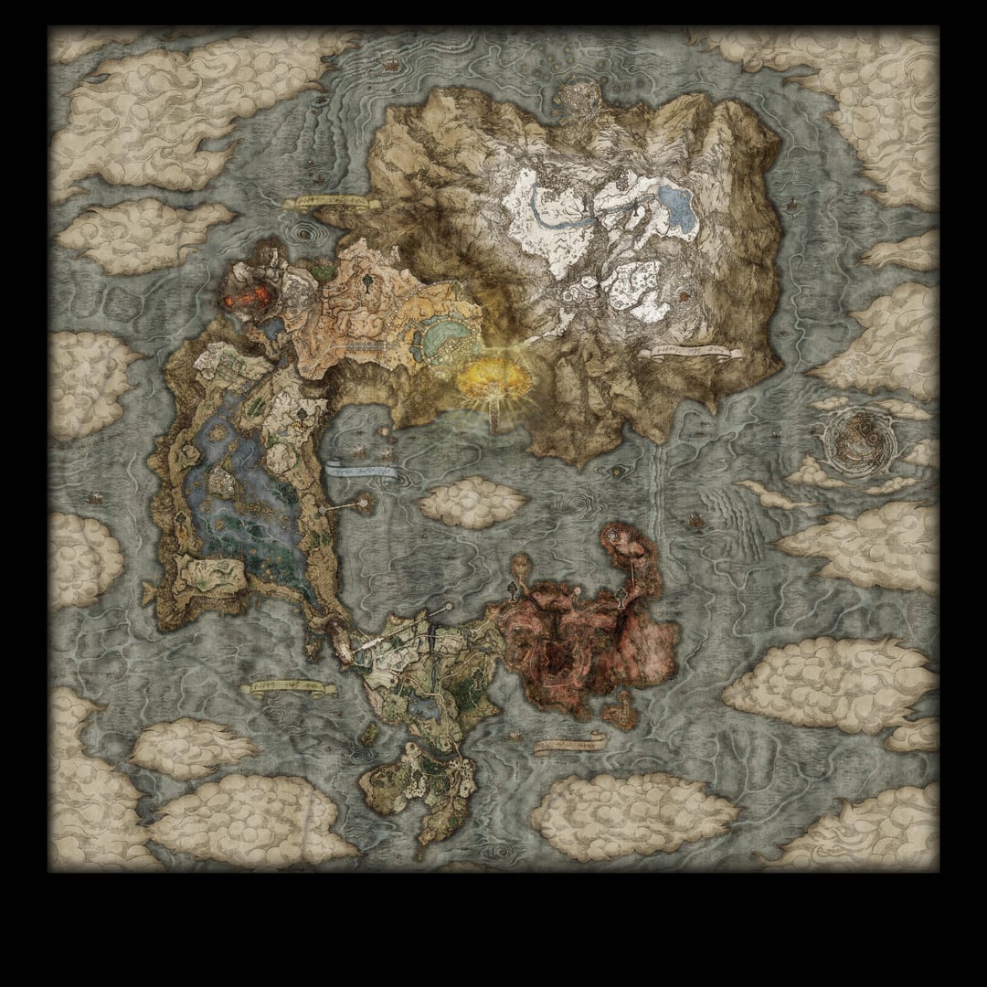 I couldn't find one so I made a high resolution static world map for Elden Ring with no icons
