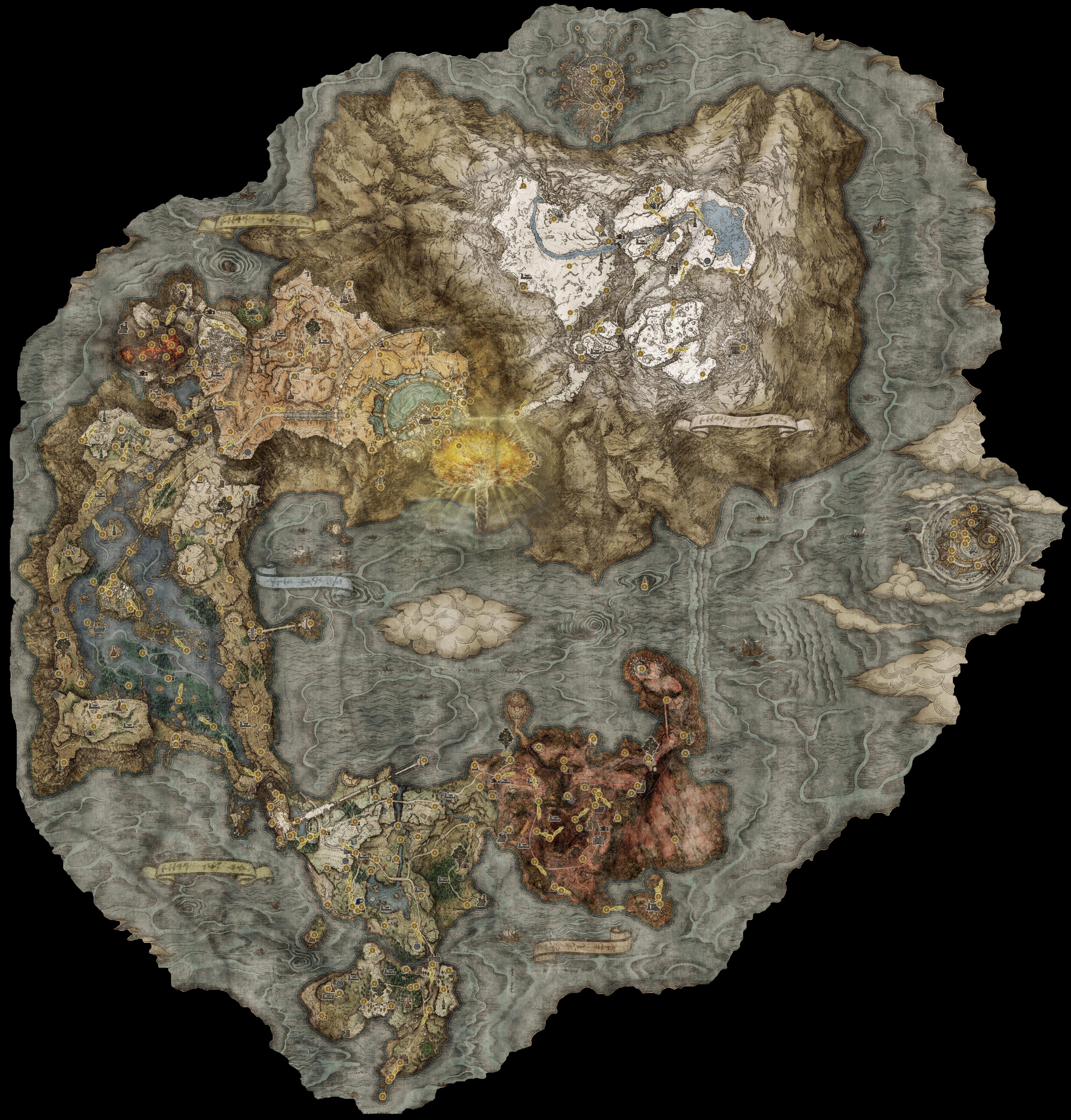 High quality Elden Ring map. All grace sites. [6509x6809] [JPG] [7MB]