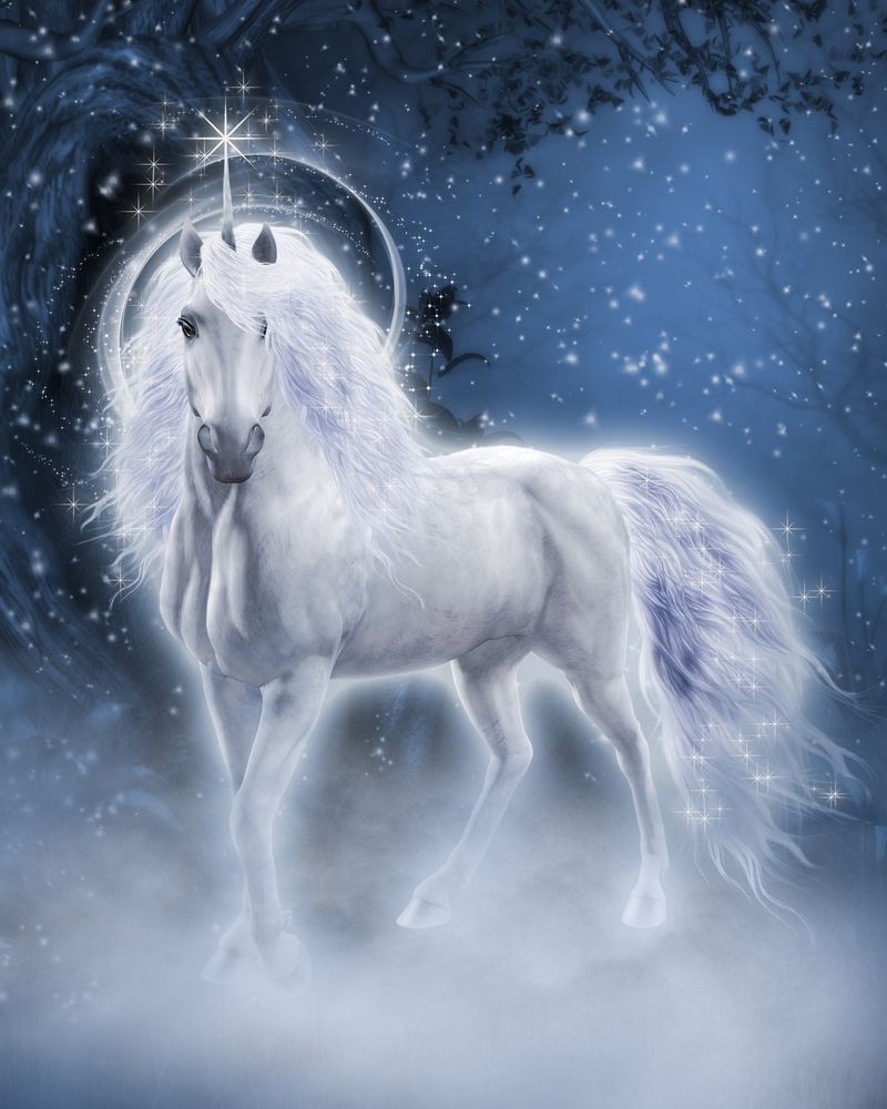 Wall mural White Unicorn 3D computer graphics from Scandiwall