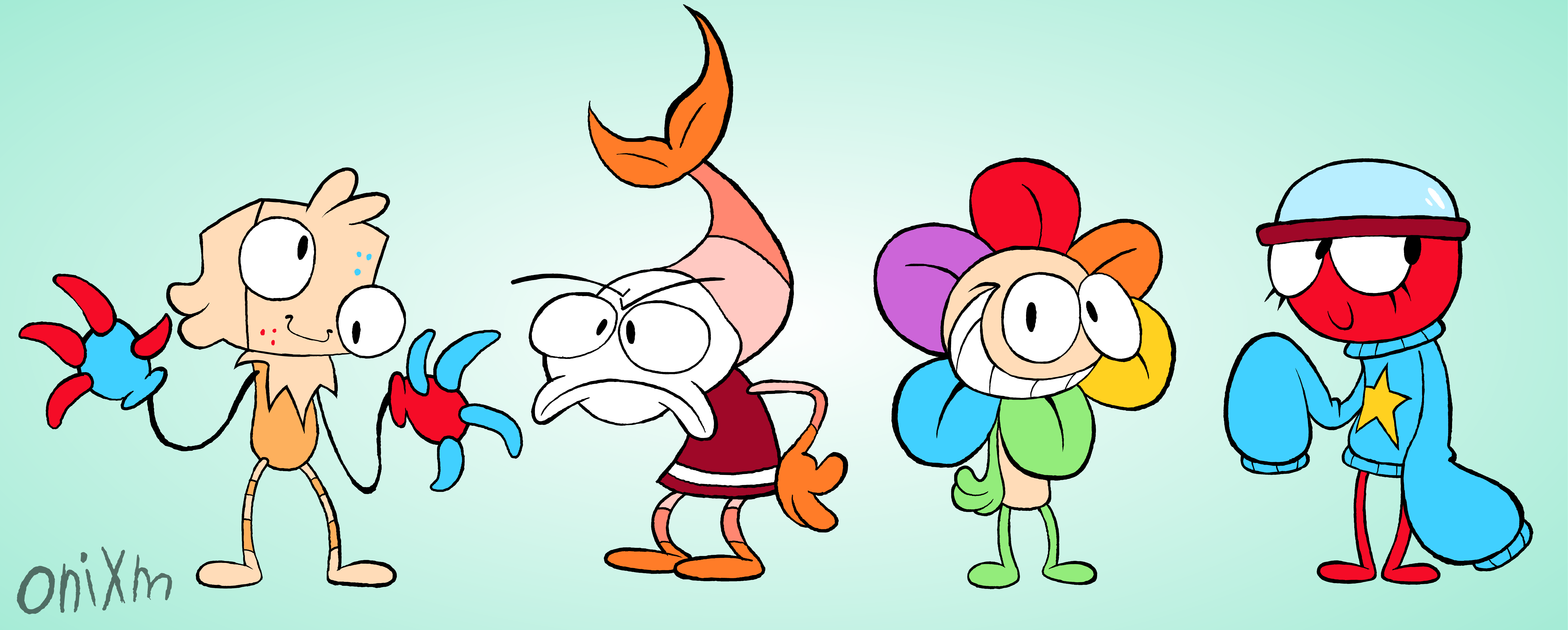 Goob, Shrimpo, Dandy and Gigi by onixm on Newgrounds