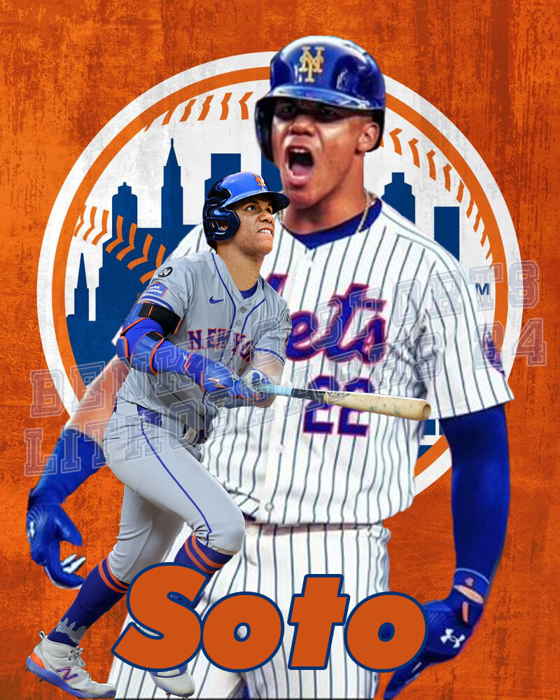 New York Mets Lithograph print of Juan Soto 2024