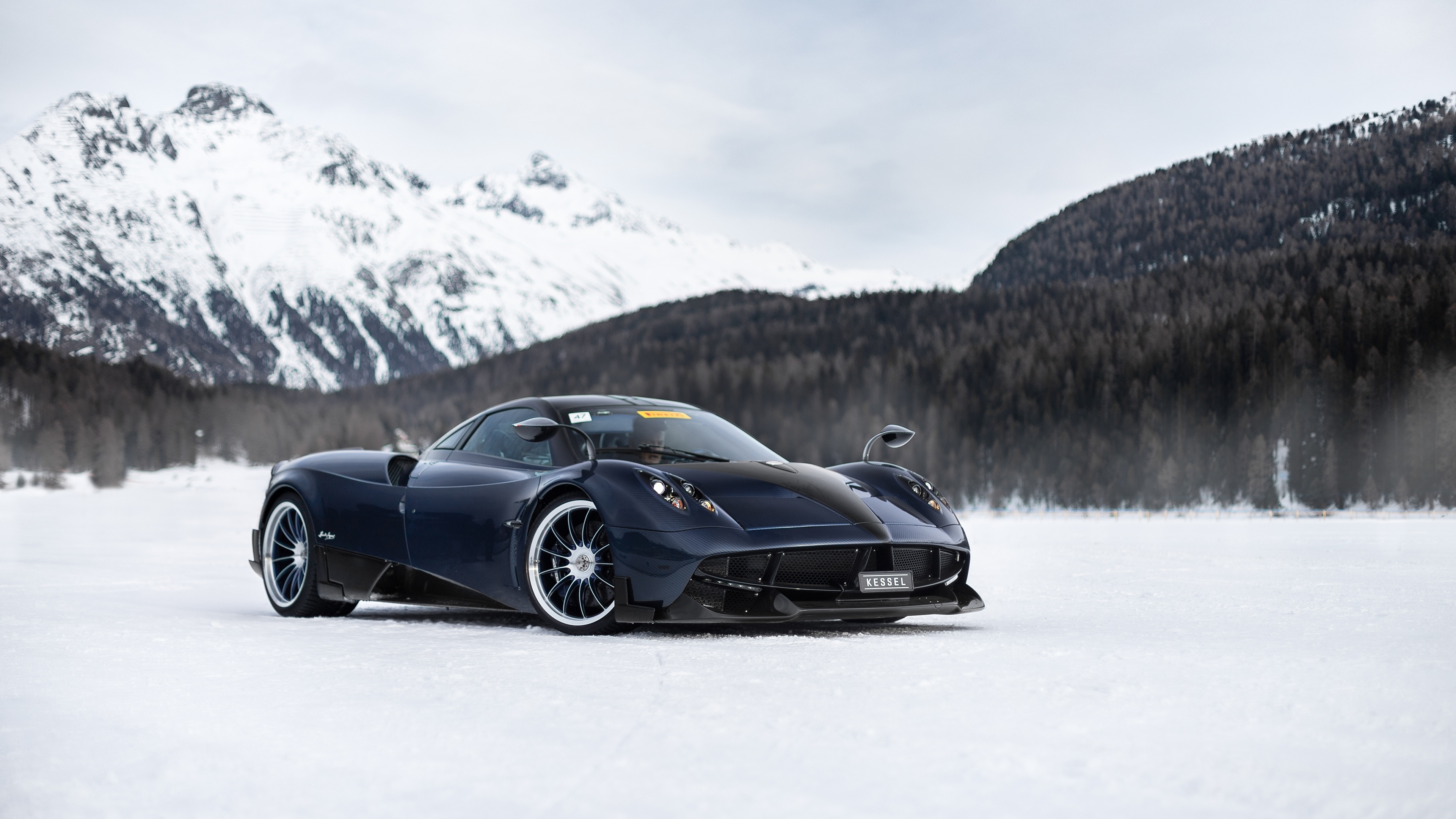 Desktop wallpaper: Vehicles, Pagani Huayra, Car, Pagani, Supercar, Winter 4K free download for PC. 475709