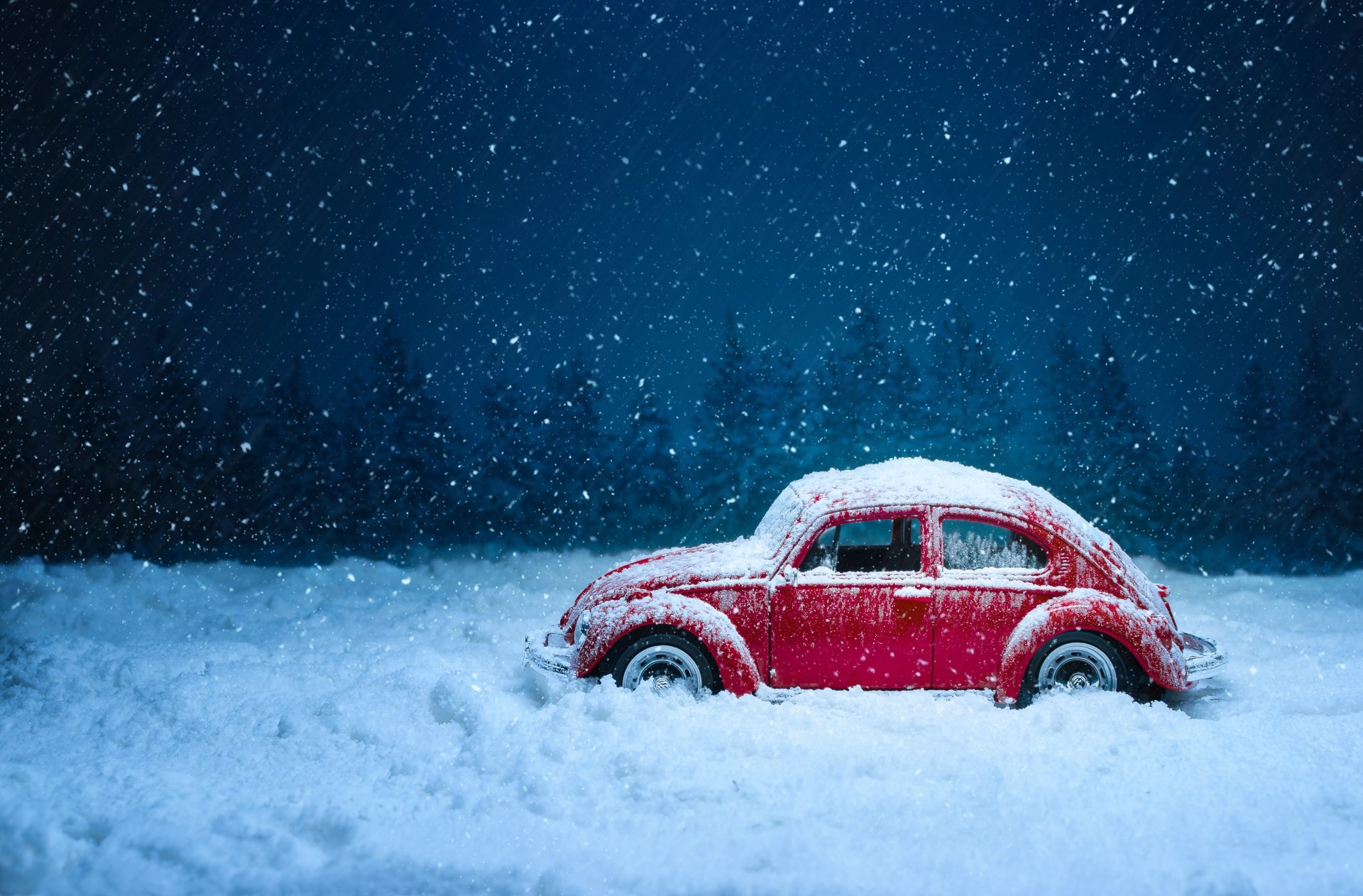 4K Ultra HD Winter Wonderland: Snow Covered Volkswagen Toy Car By Sangeeth Sangi