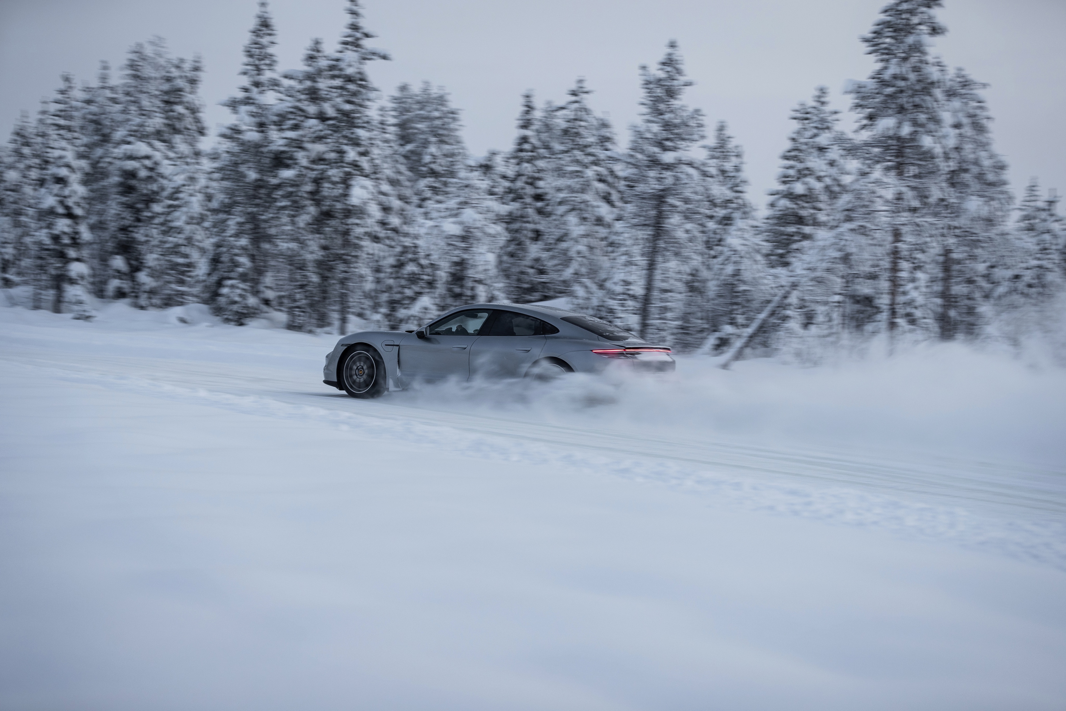 Desktop wallpaper: Vehicles, Porsche Taycan 4S, Car, Porsche, Snow, White Car, Winter 4K free download for PC. 476776