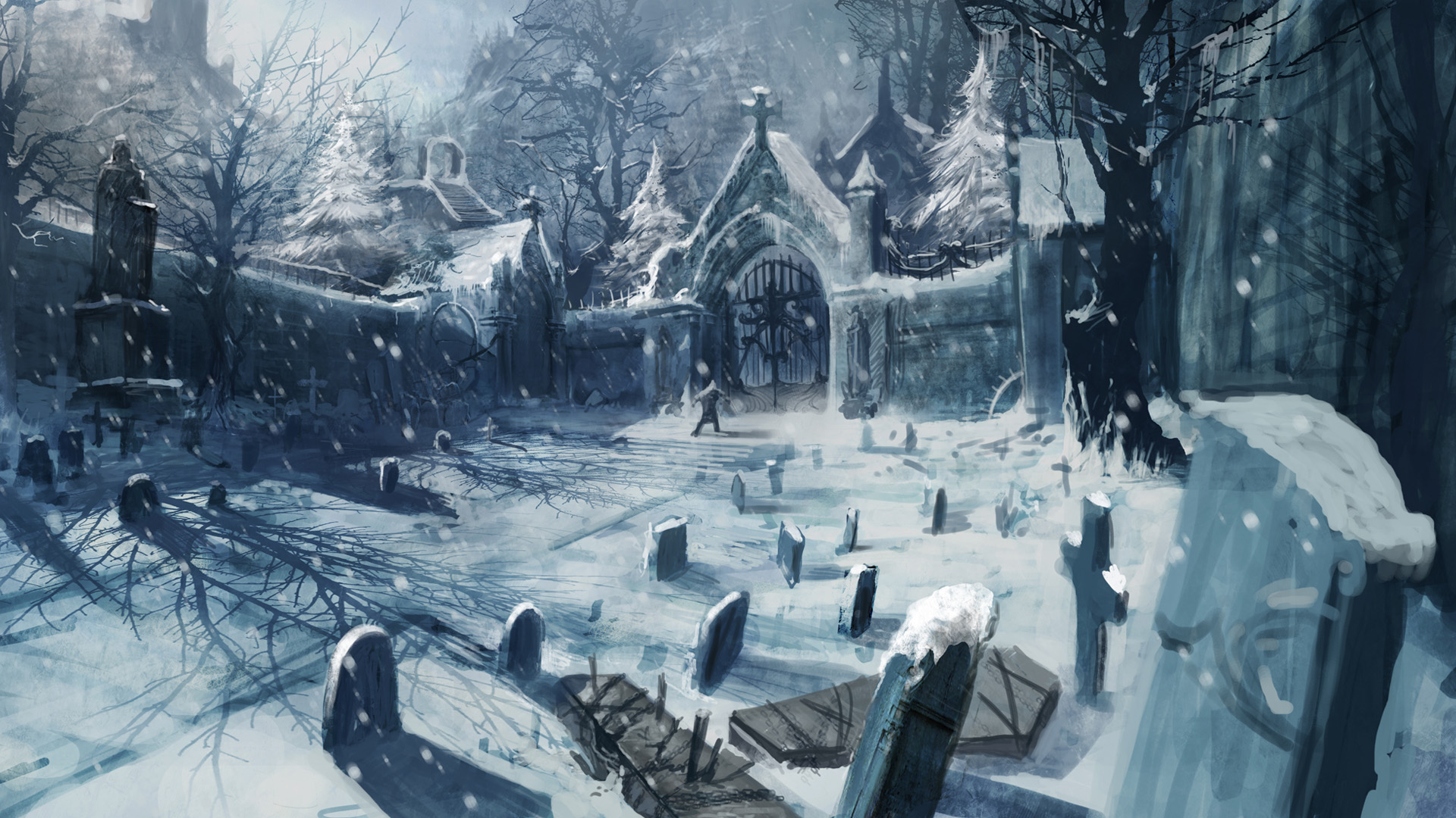 Desktop wallpaper: Castlevania: Lords Of Shadow, Video Game, Cemetery, Winter, Castlevania 4K free download for PC. 377355