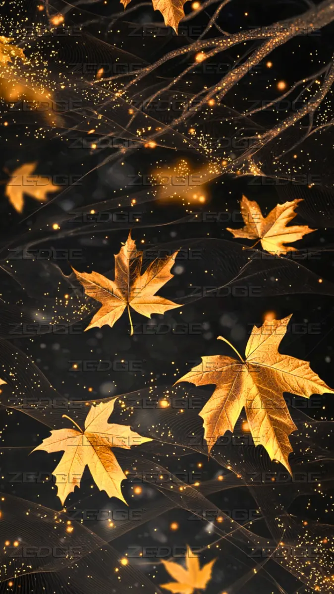 golden leaves and golden wind wallpaper