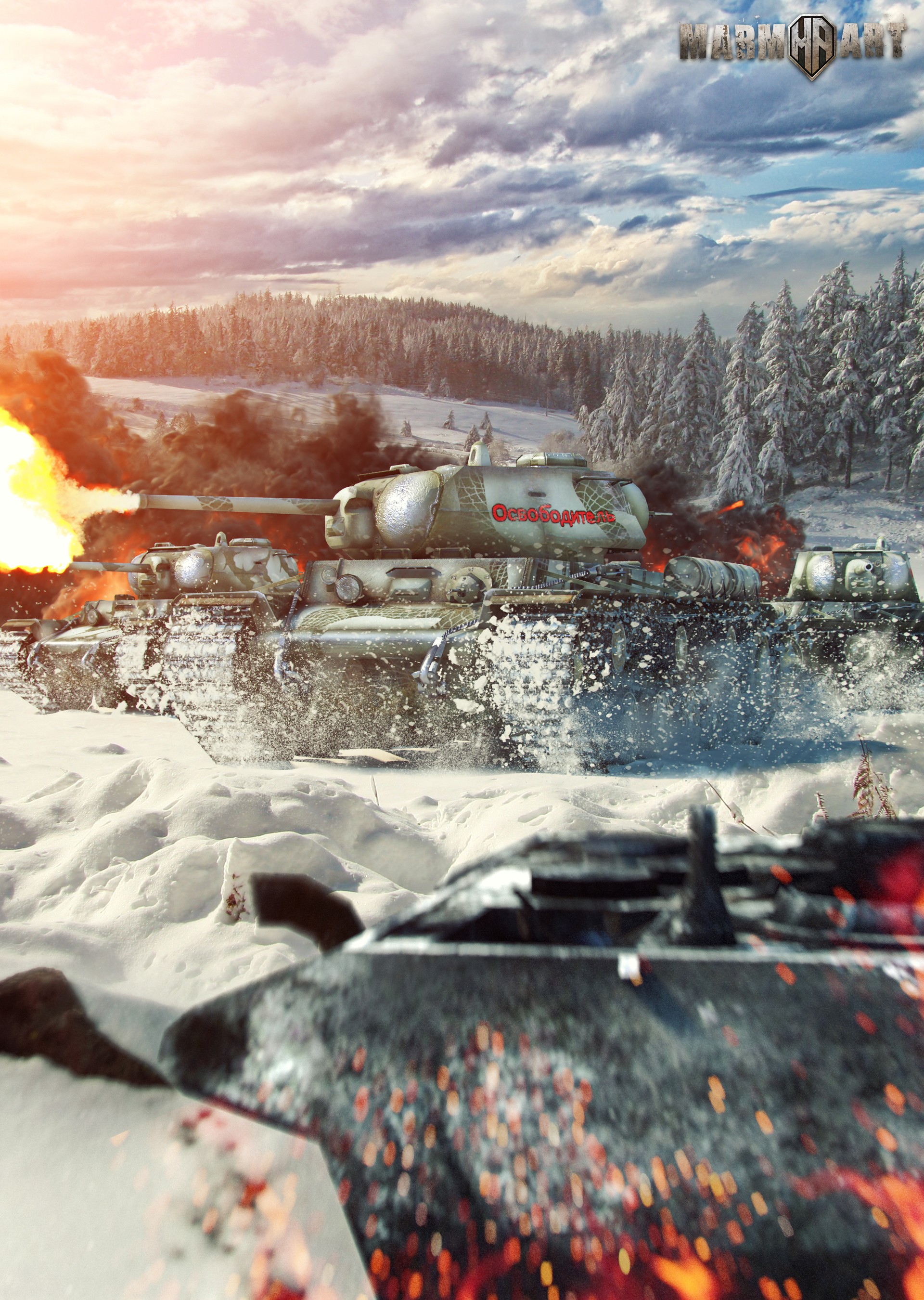 World Of Tanks, Wargaming, Video Games, KV 1, Winter, Forest Wallpaper HD / Desktop and Mobile Background