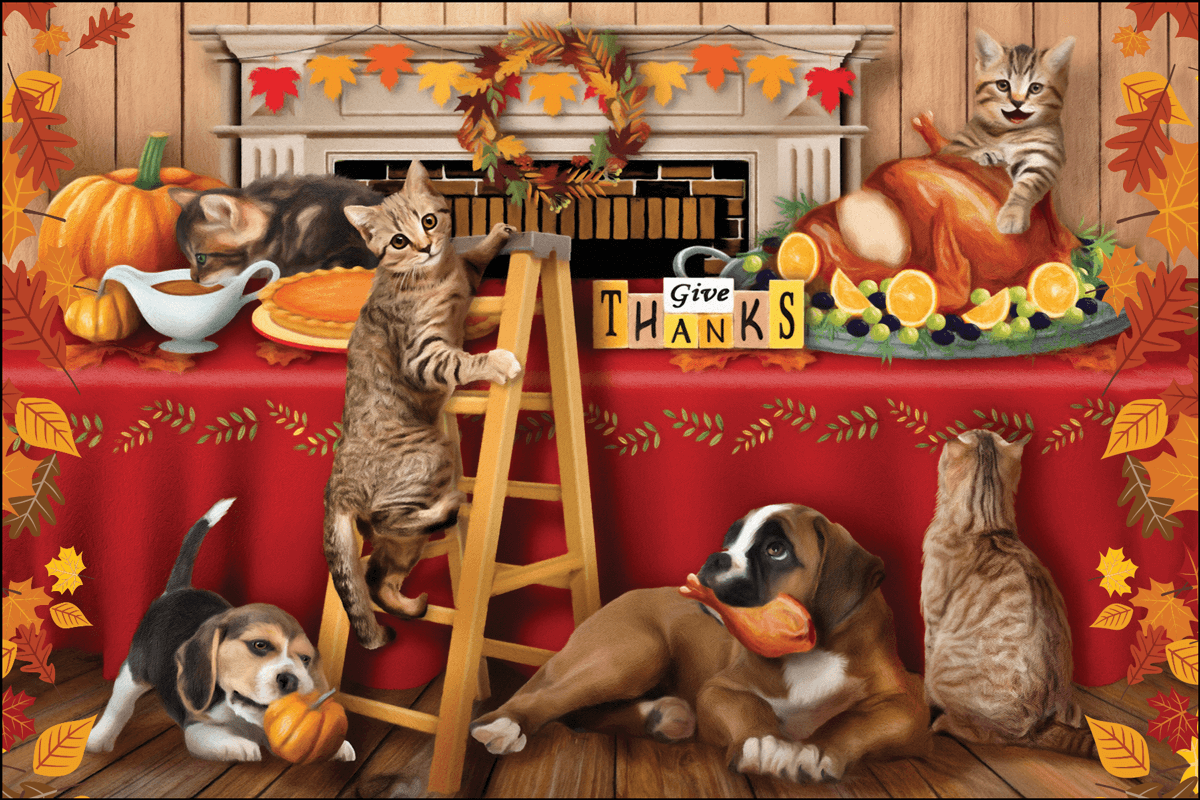 Thanksgiving Pet Themed Reminder Postcards (GRAVYBOAT). Purchase Reminder Postcards For Veterinarians Or Groomers