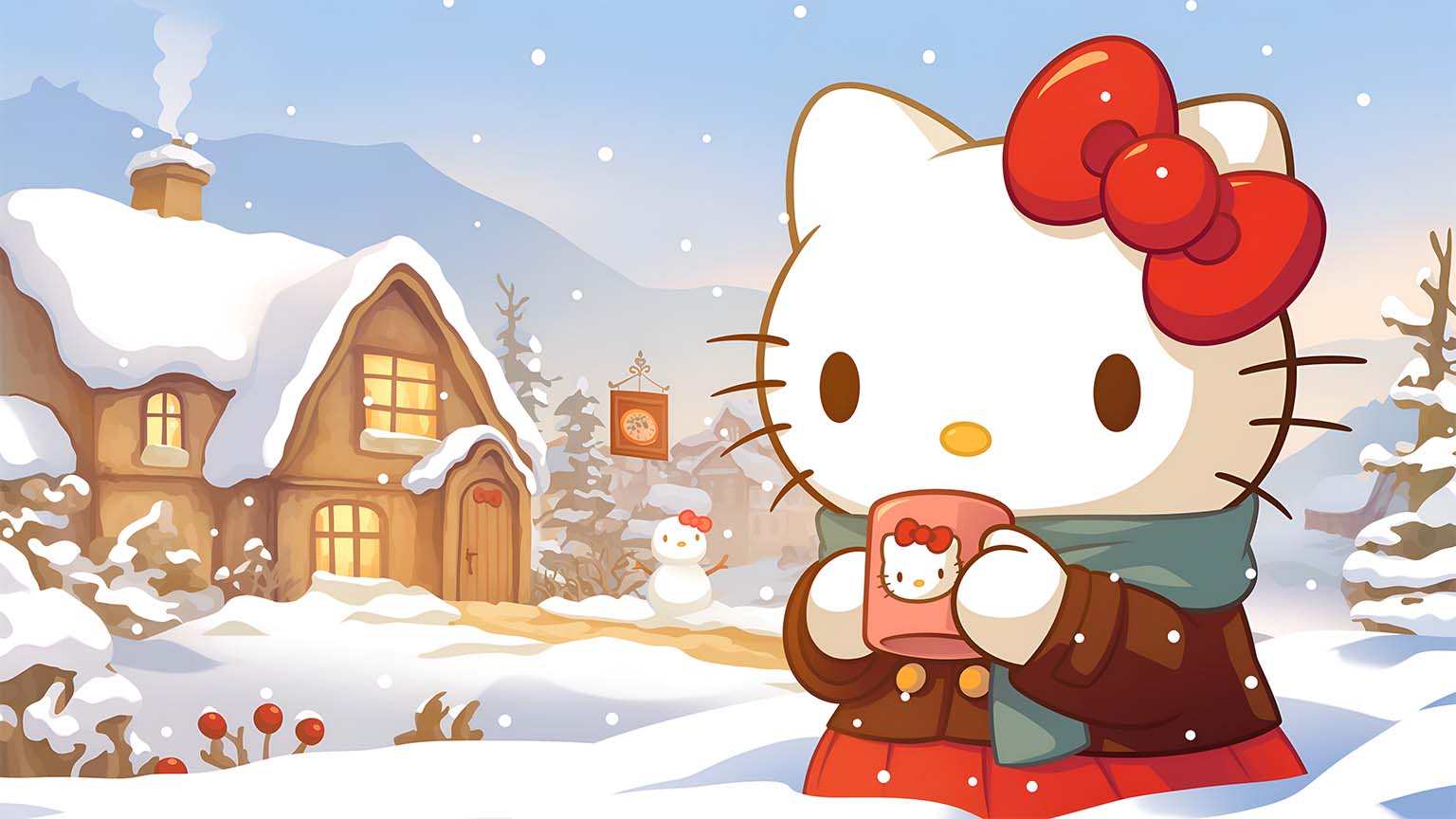 Hello Kitty Winter Hot Chocolate PC Wallpaper