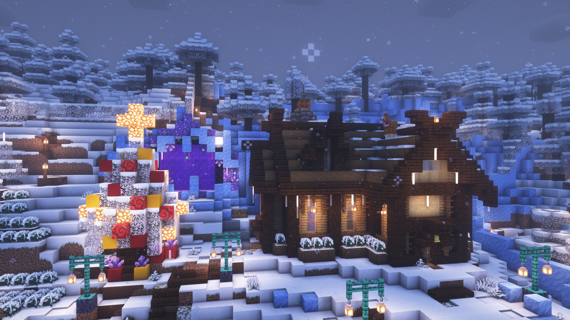 In preparation for the holiday season I've build this cosy winter retreat in my Minecraft Hardcore world!