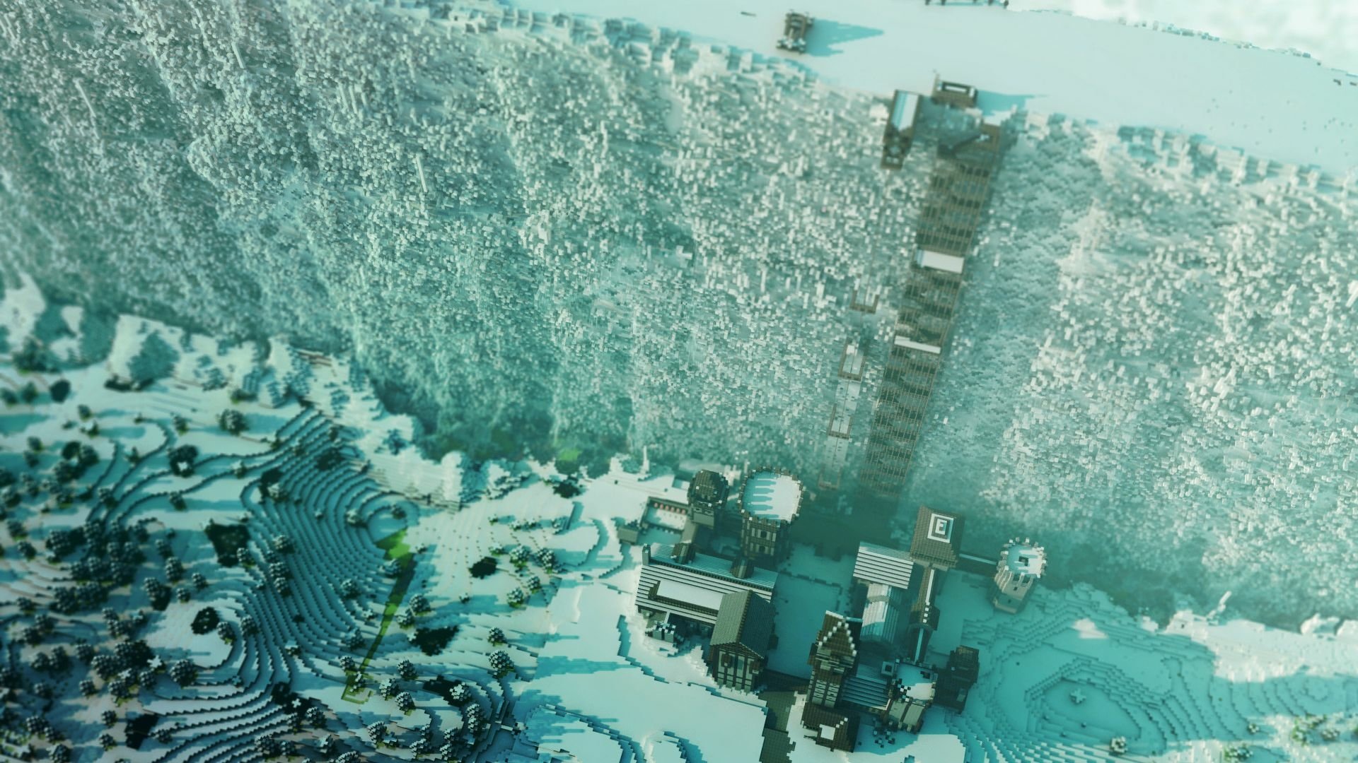 Epic Minecraft HD Wallpaper: A Winter Wonderland Adventure