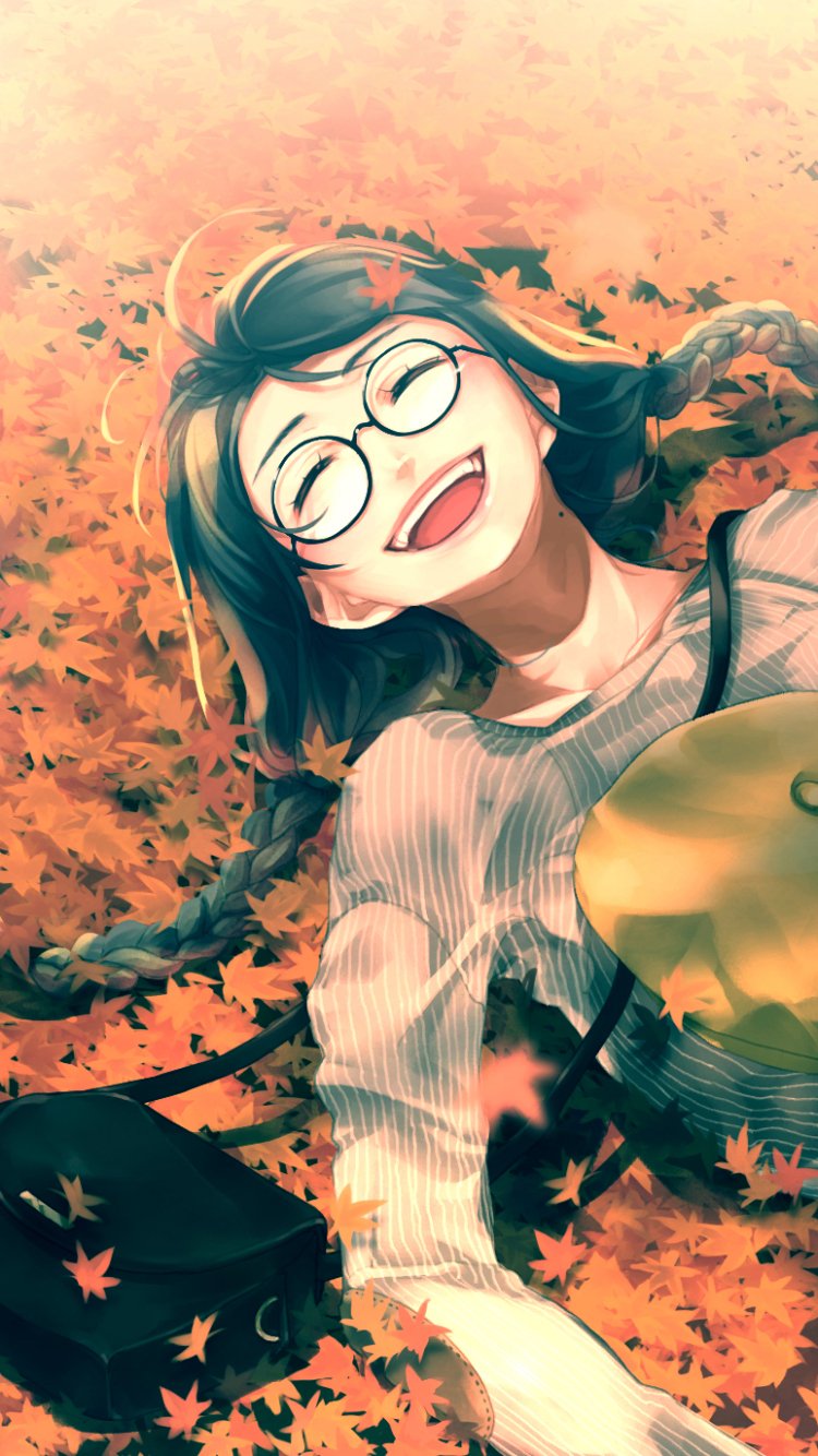 Download Sunlight Fall Twintails Cat Anime Original Anime Cat Autumn Anime Phone Wallpaper