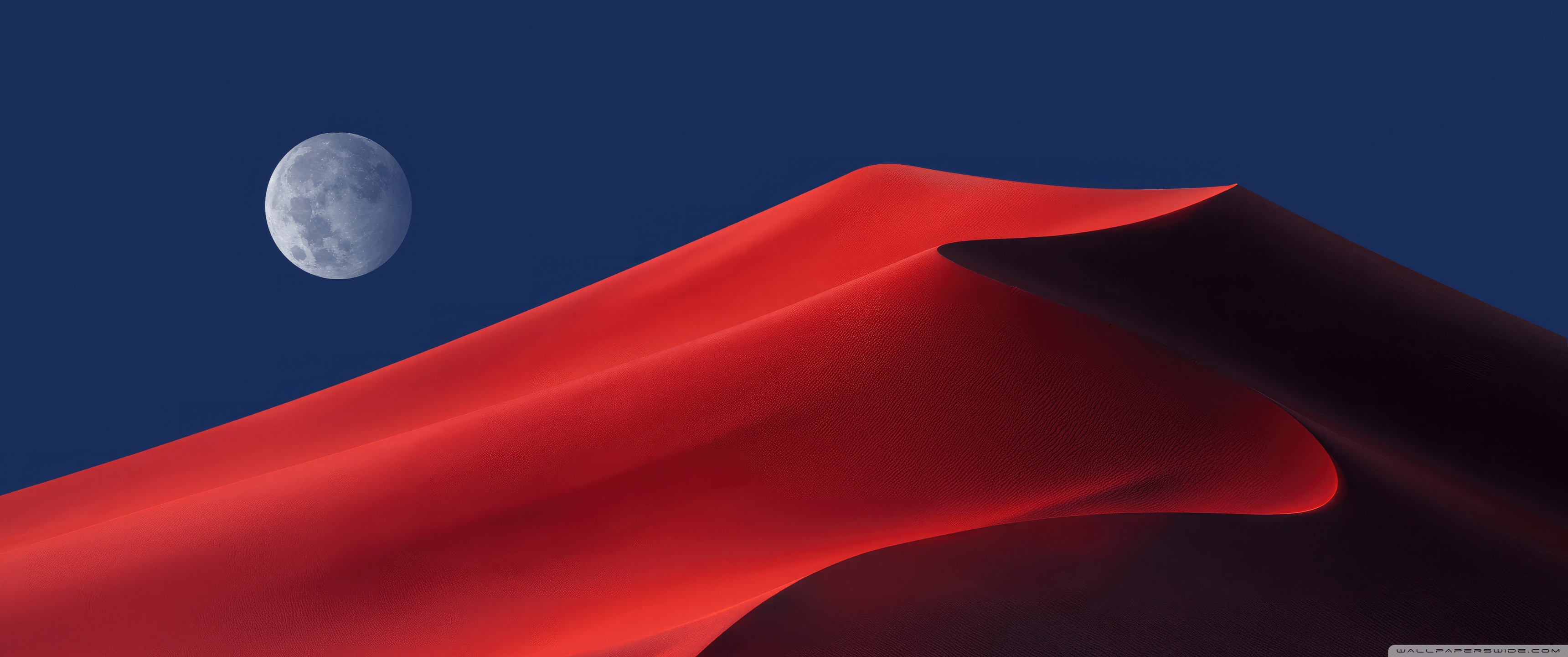 Red Desert, Night Moon 4K UHD Wallpaper for UltraHD Desktop and TV, Widescreen and UltraWide Display, Dual and Triple Monitor