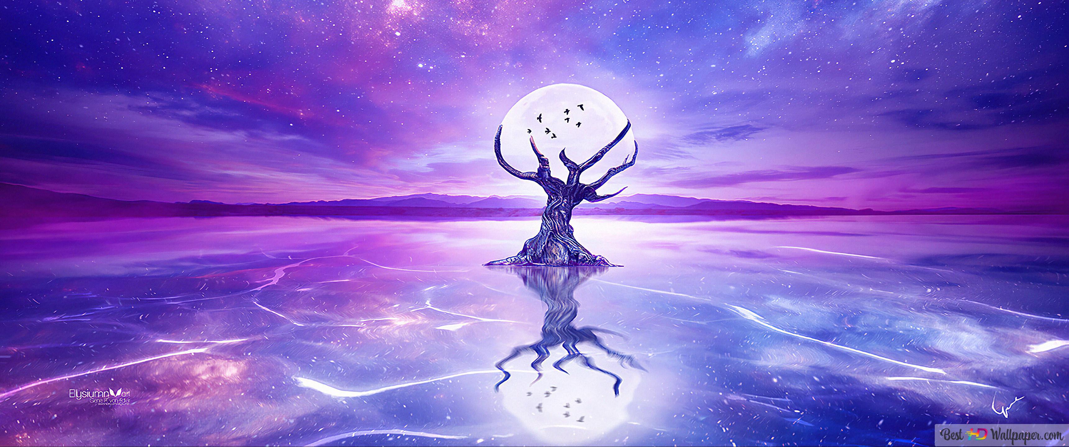 Moon Night Sky 4K wallpaper download