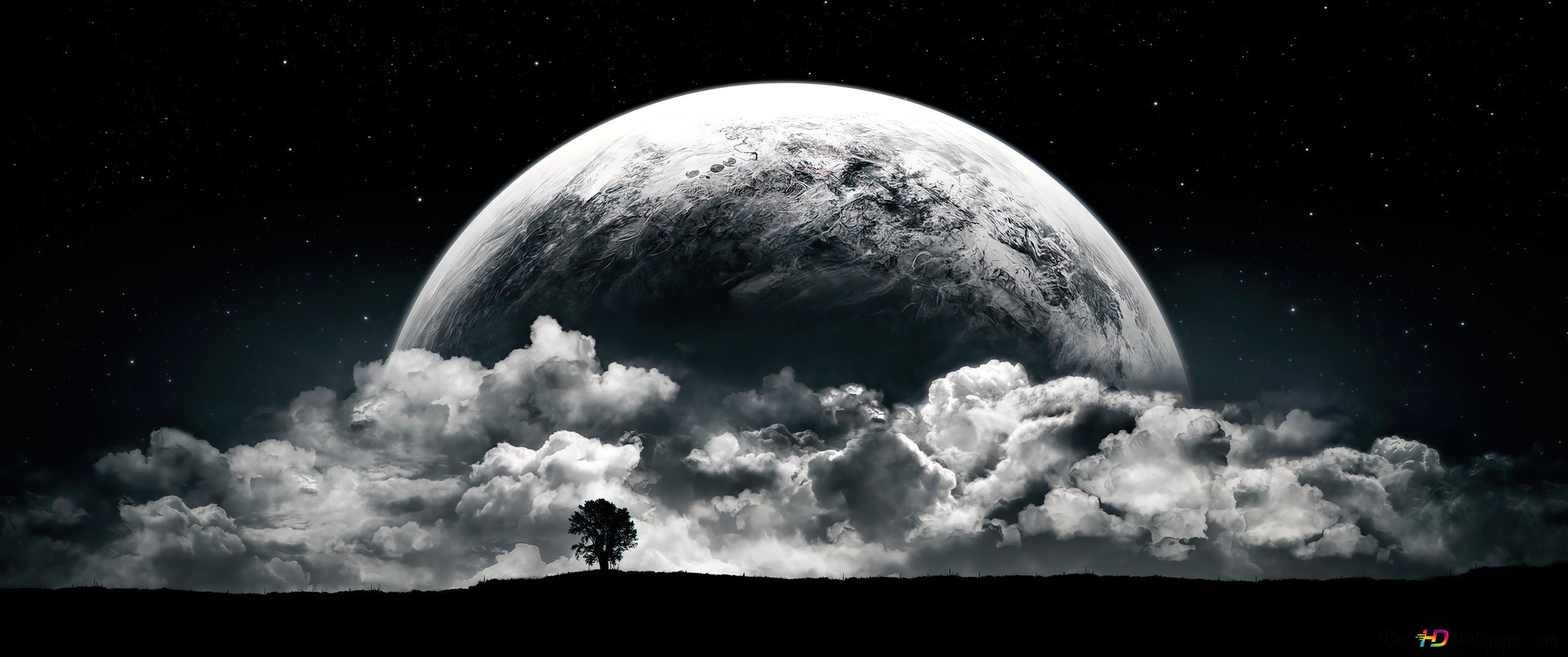 Dark Night Moon 4K wallpaper download