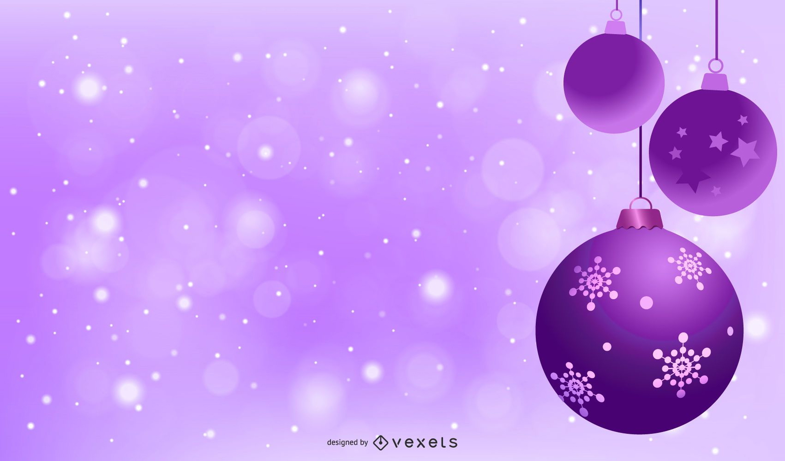 Purple Christmas Balls Background Design Vector Download