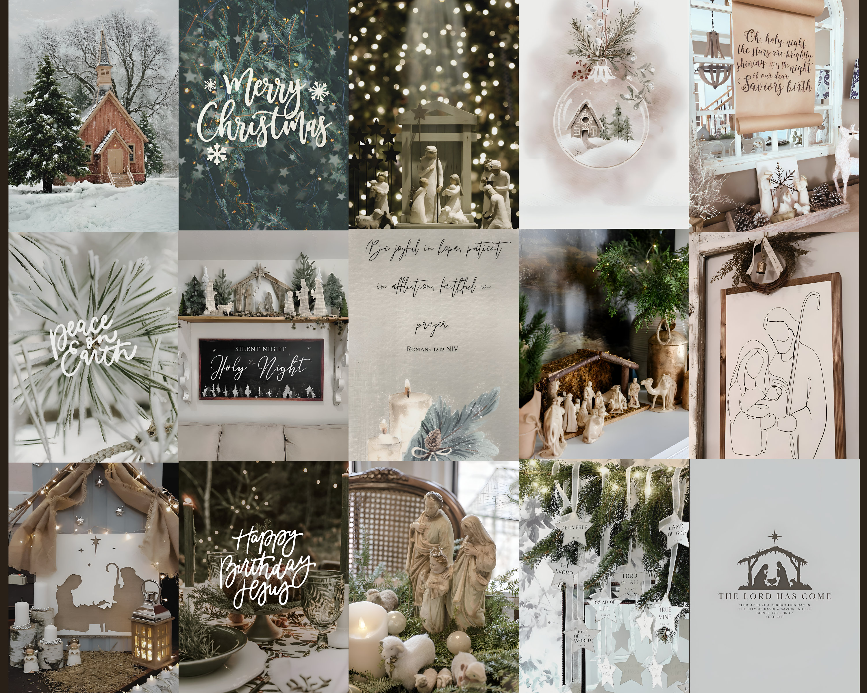 Christian Christmas Collage Kit, Nativity Art (digital Download)