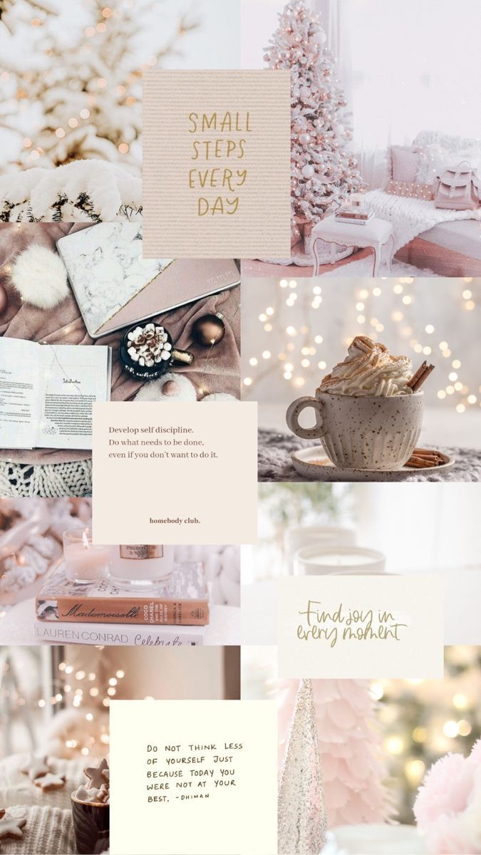 Pink and White Christmas Collage