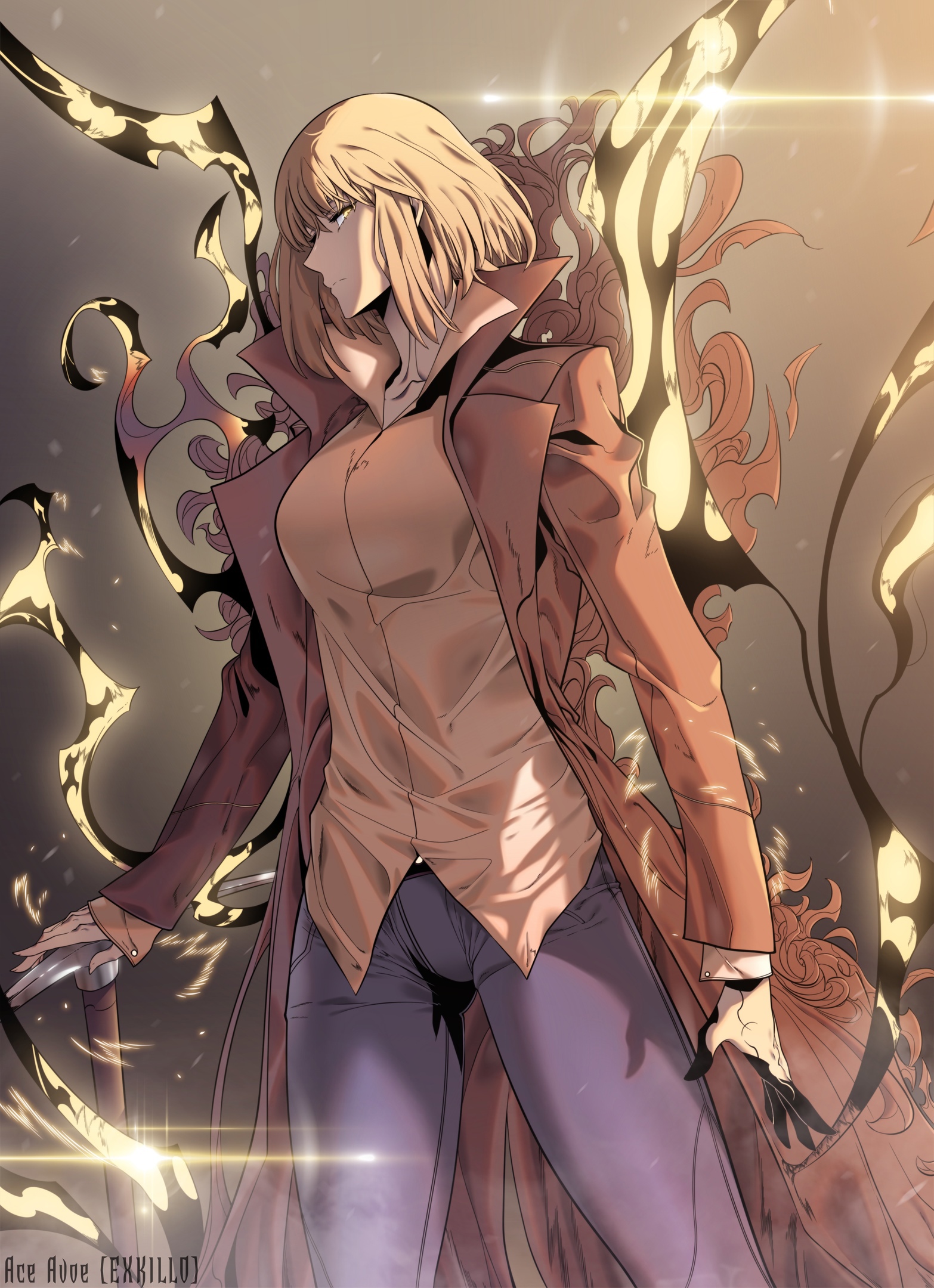 BEST WALLPAPER OF ALL TIME (or Hae In With A Pickaxe As A Main Character Of Sl)