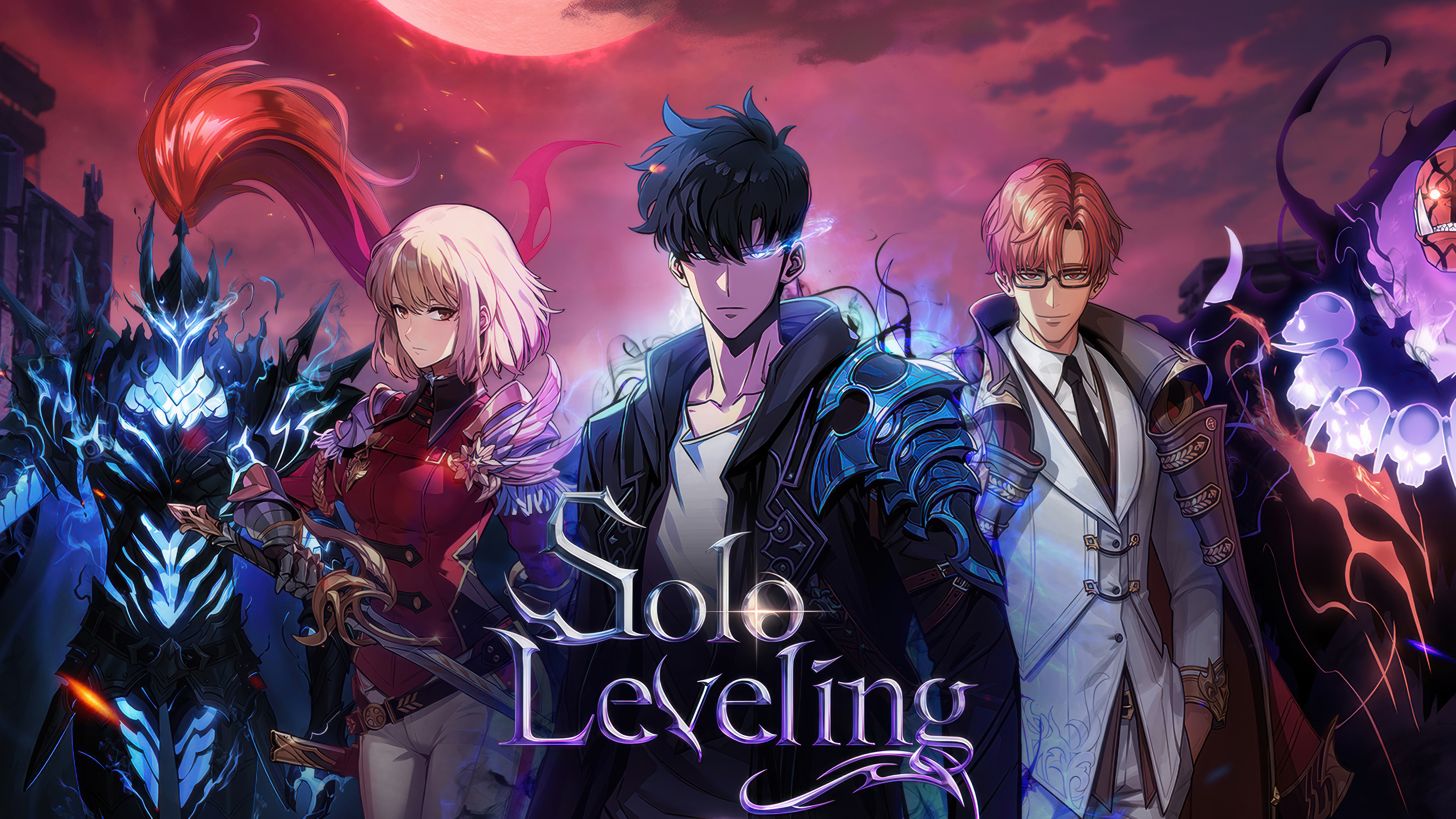 Solo Leveling: ARISE Sung Jin Woo Cha Hae In Choi Jong In Wallpaper 4K HD PC