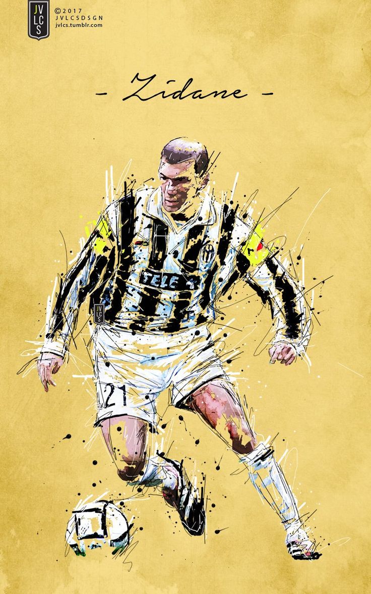 Juventus F.C. Zinedine zidane, Football illustration, Football poster