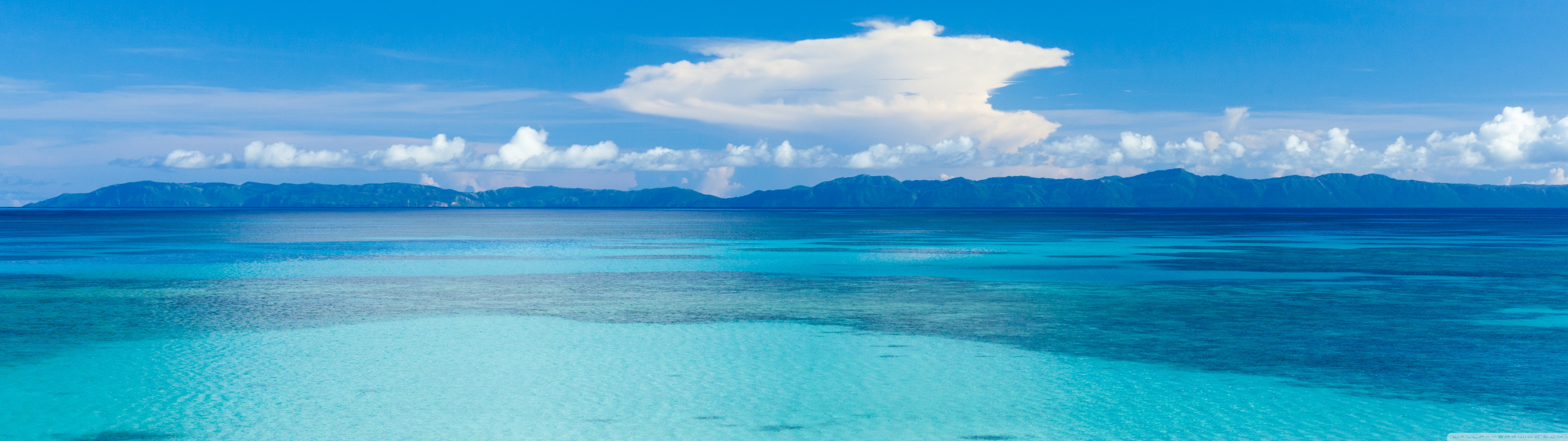 Island Beach Panoramic View 4K UHD Wallpaper for UltraHD Desktop and TV, Widescreen and UltraWide Display, Dual and Triple Monitor, Smartphone and Tablet Devices