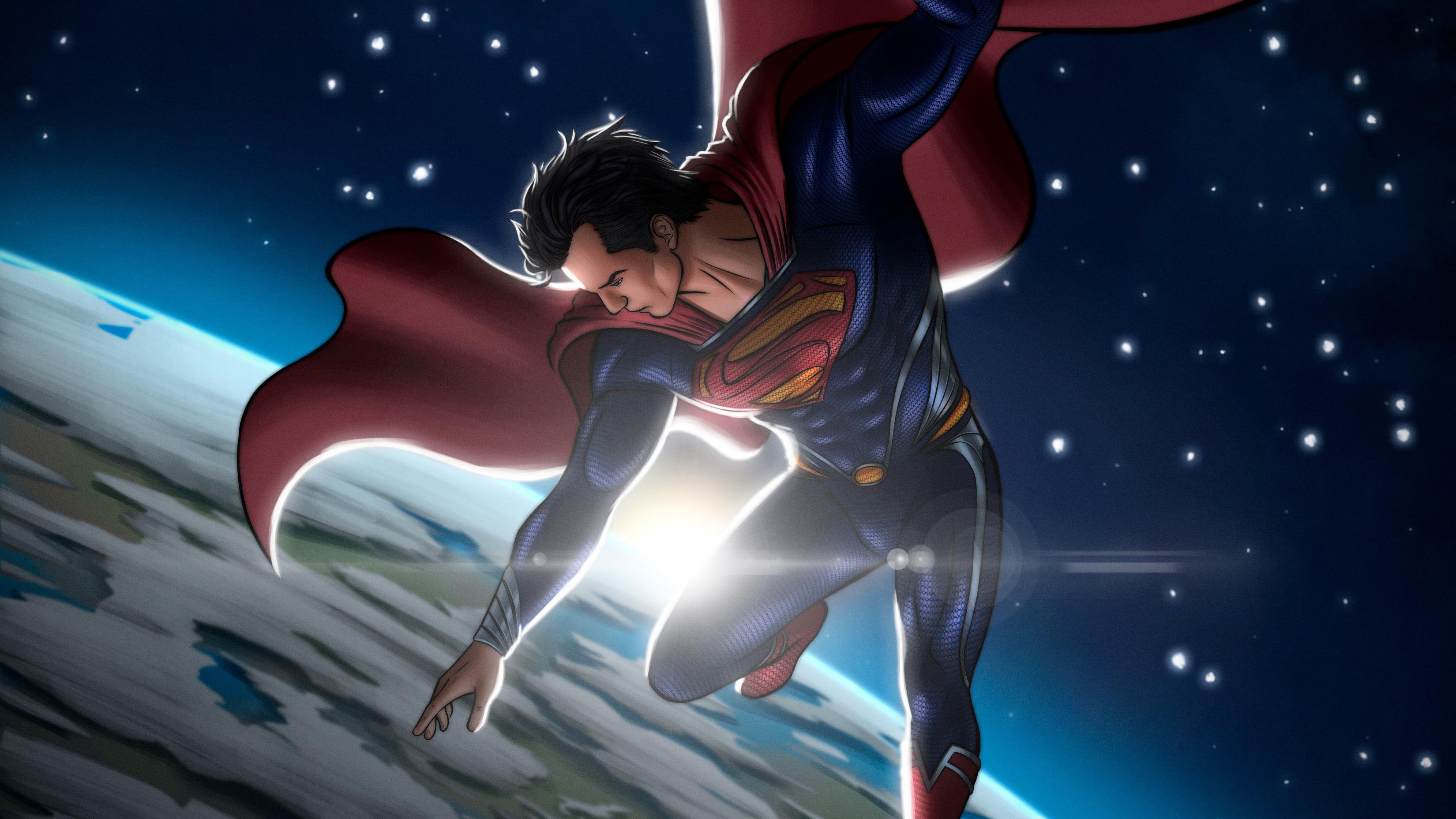 Superman in Space Wallpaper for Desktop