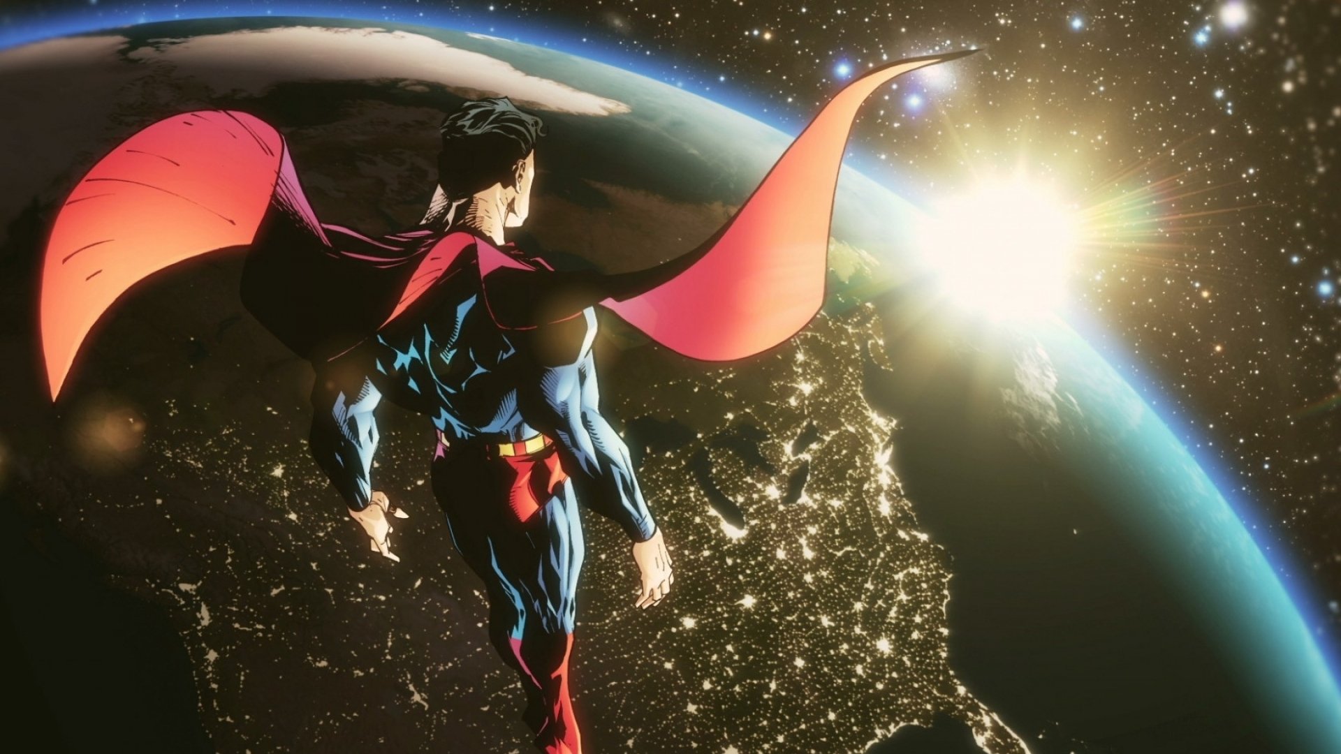 Superman Soars Over Earth. HD DC Comics Wallpaper