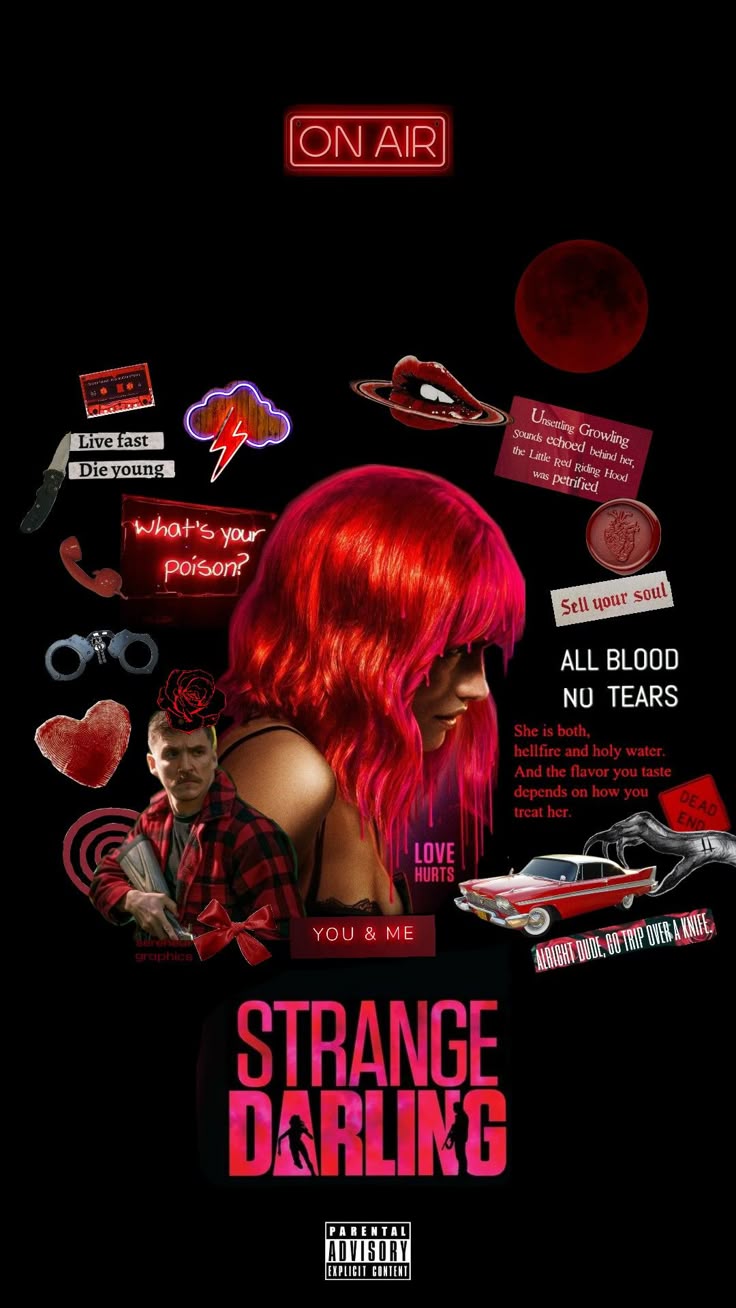 Strange Darling Movie Collage. 5 5 Stars. Go Watch It!