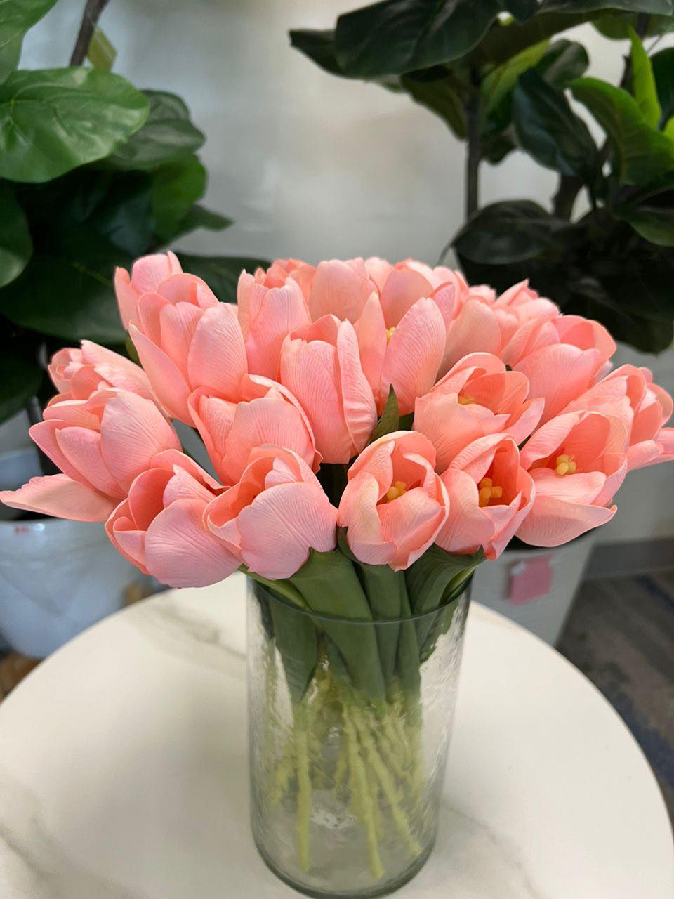 Real Touch Baby Pink Tulip Flower Bouquet (10 Stems)