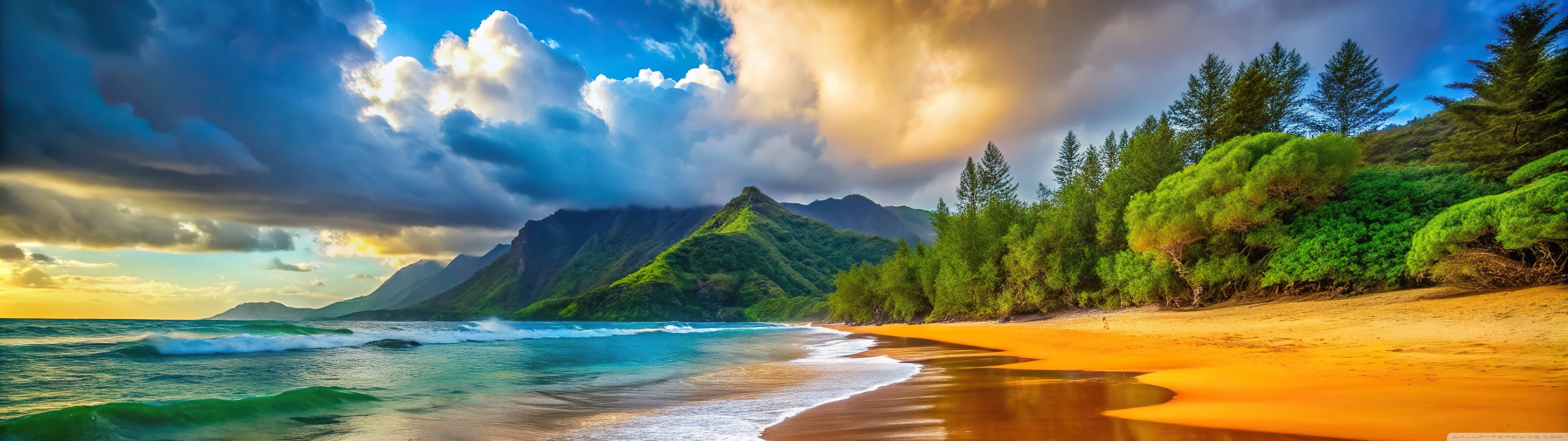 Beach, Wave, Vacation, Summer, Travel, Clouds 4K UHD Wallpaper for UltraHD Desktop and TV, Widescreen and UltraWide Display, Dual Monitor, Smartphone and Tablet Devices