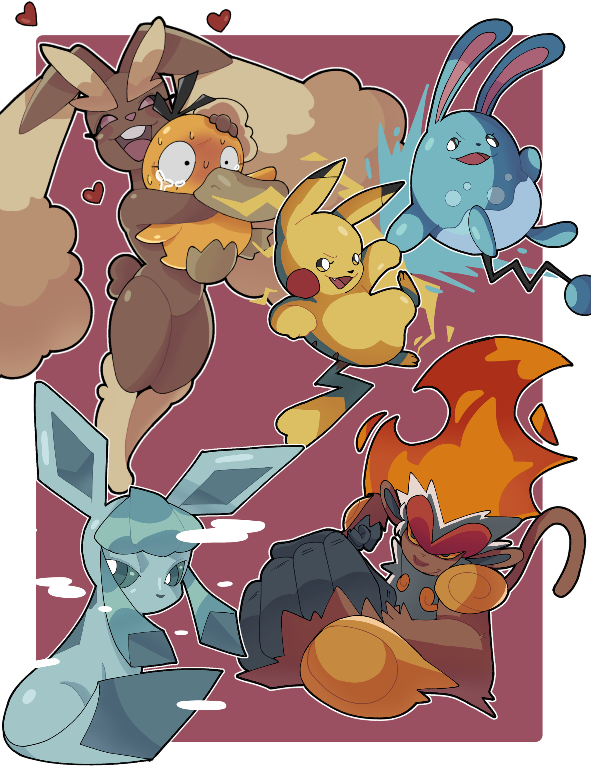 My pokemon platinum team( the glaceon art became my wallpaper)