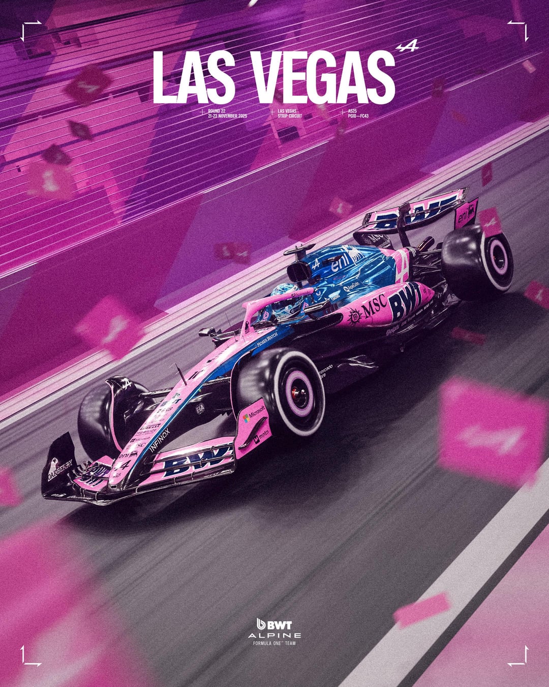 Alpine poster for the 2025 Las Vegas Grand Prix