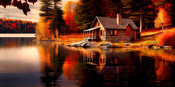 Fall Lake House Image