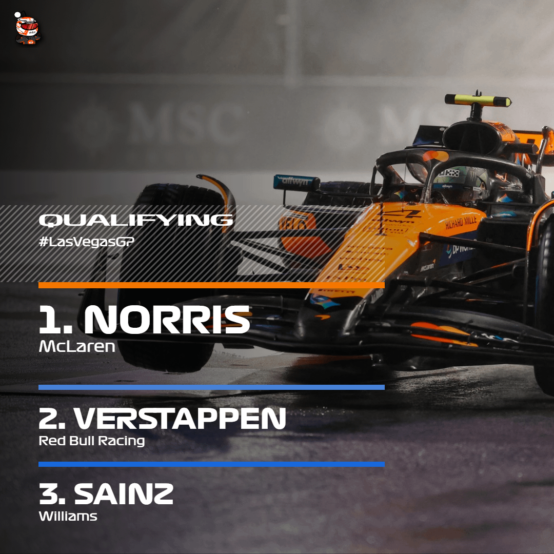 Lando Norris takes pole position for the 2025 Las Vegas Grand Prix