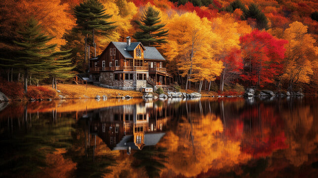 Fall Lake House Image