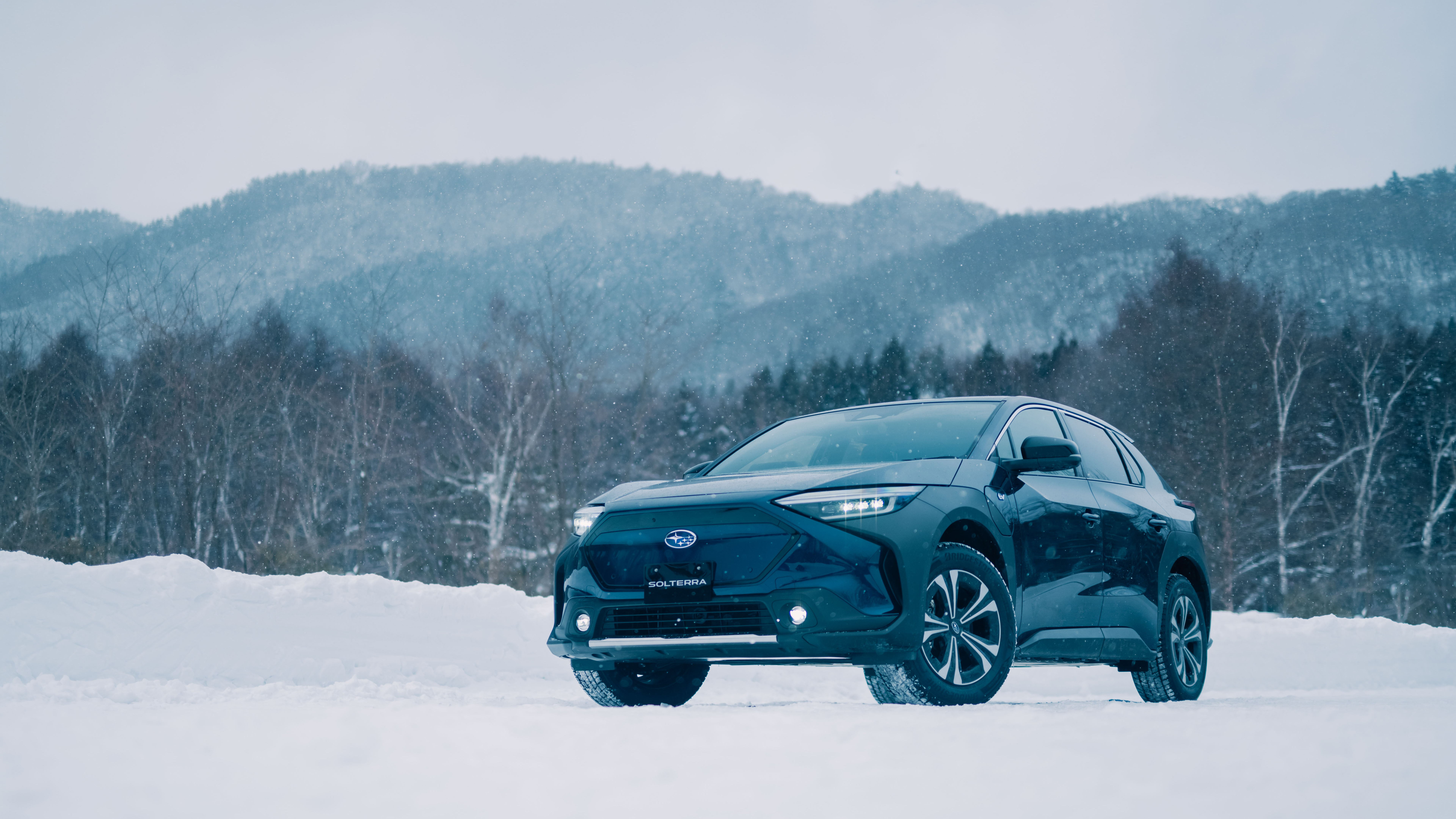 Subaru Solterra Car Winter Background 4K 8K HD Cars Wallpaper