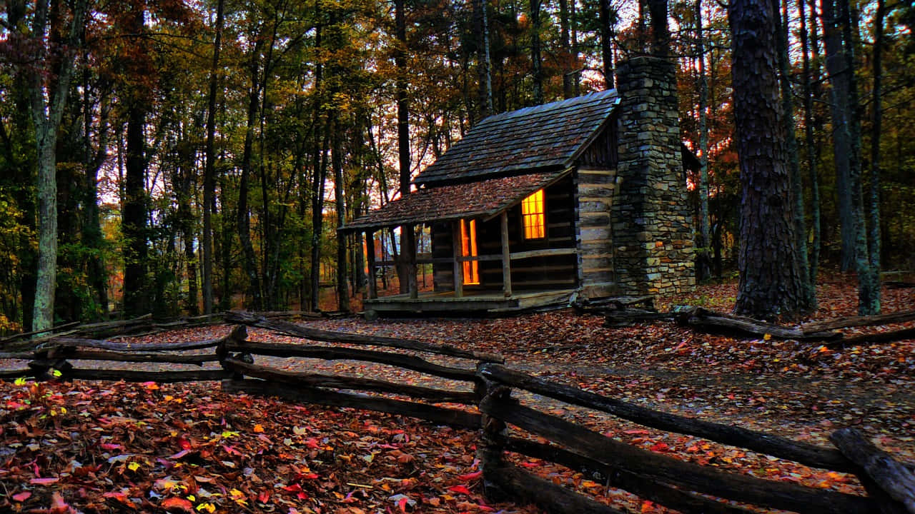 Fall Cabin Wallpaper