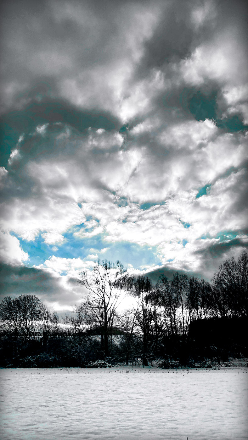 Dark Winter Clouds on Blue P. Scenic Photo Art