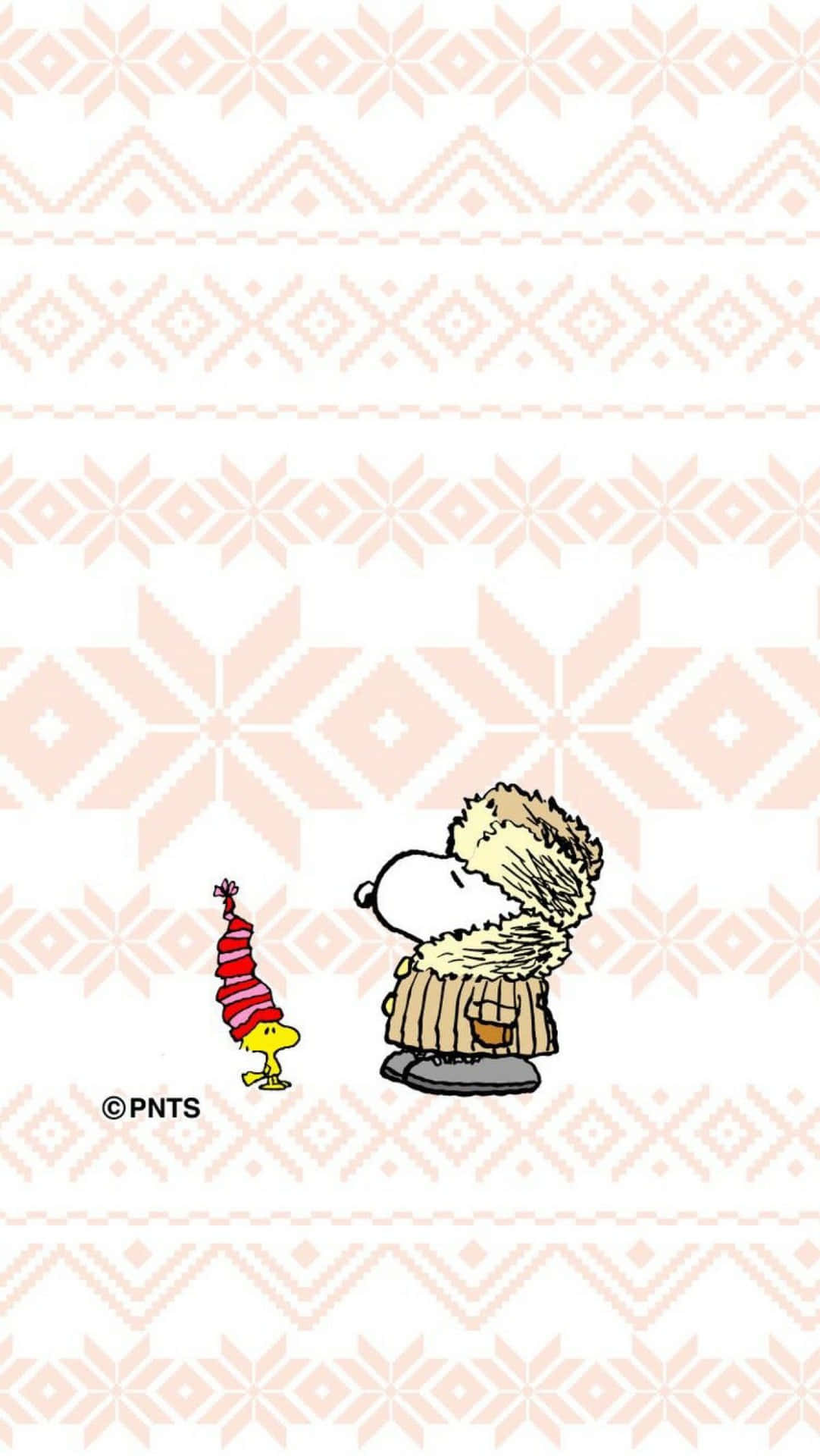 Download Cute Snoopy Christmas Wearing Thick Winter Clothes Wallpaper