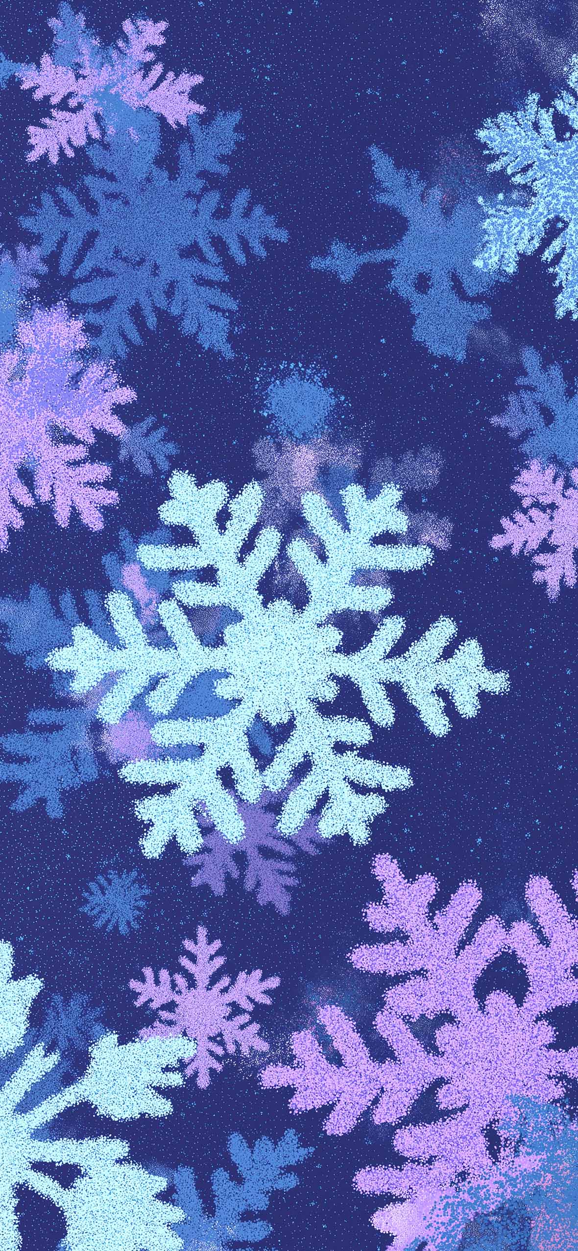 Pastel Snowflakes Aesthetic Wallpaper Phone Wallpaper